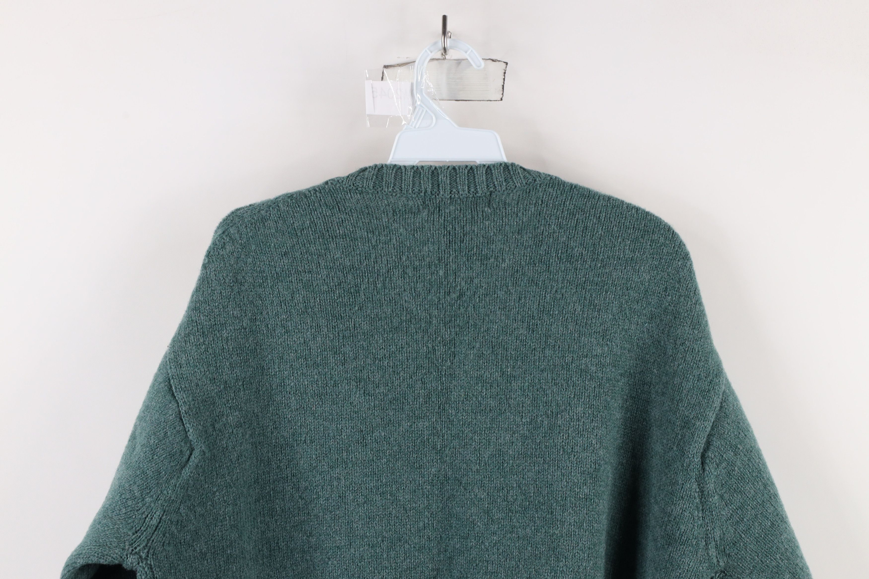 L.L. Bean × Vintage Vintage 90s LL Bean Elbow Patch Wool Knit Sweater Green Size US M / EU 48-50 / 2 - 9 Thumbnail