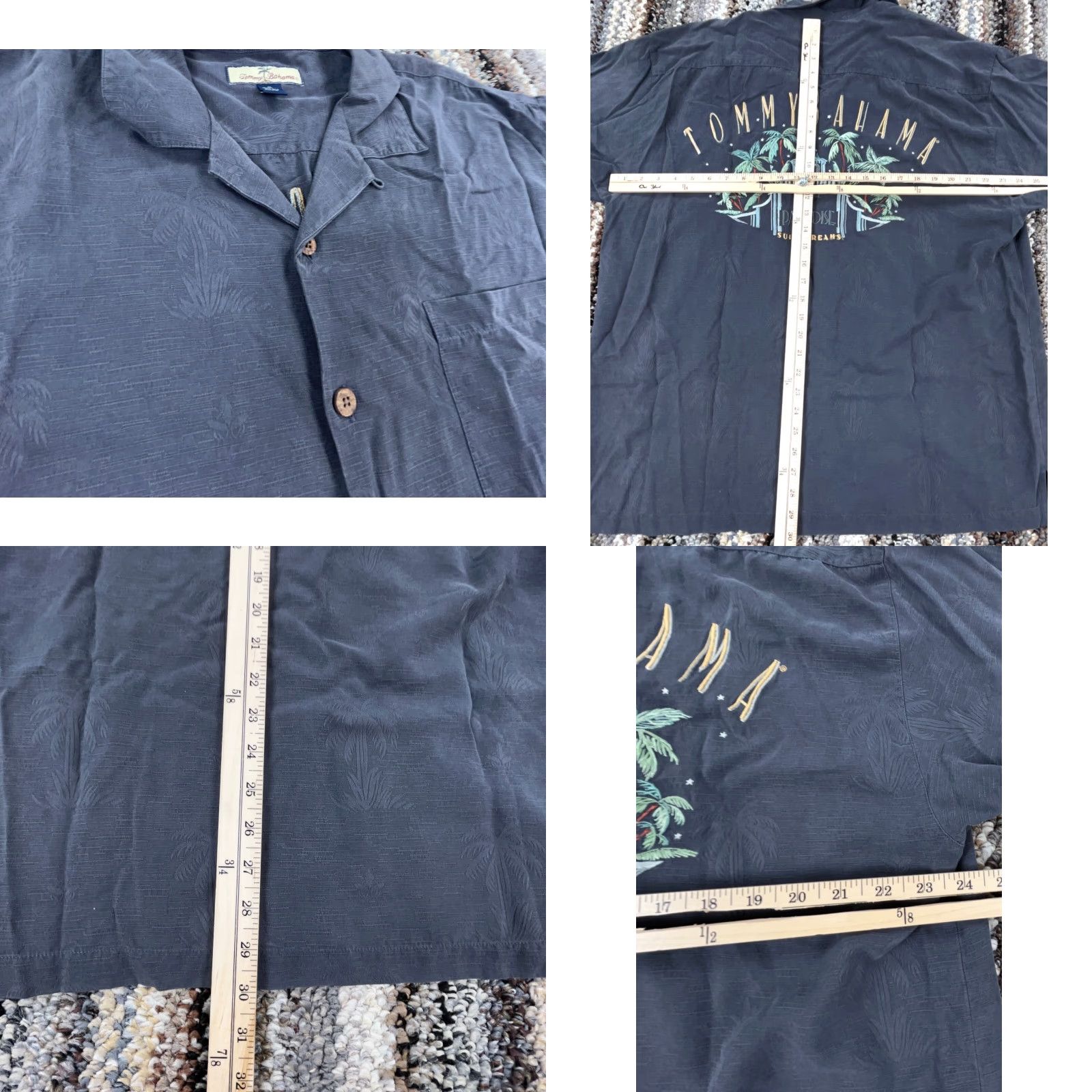 Tommy Bahama Tommy Bahama Shirt Men XL Gray Button Up Silk Embroidered Paradise Hotel Adult Size US XL / EU 56 / 4 - 8 Thumbnail