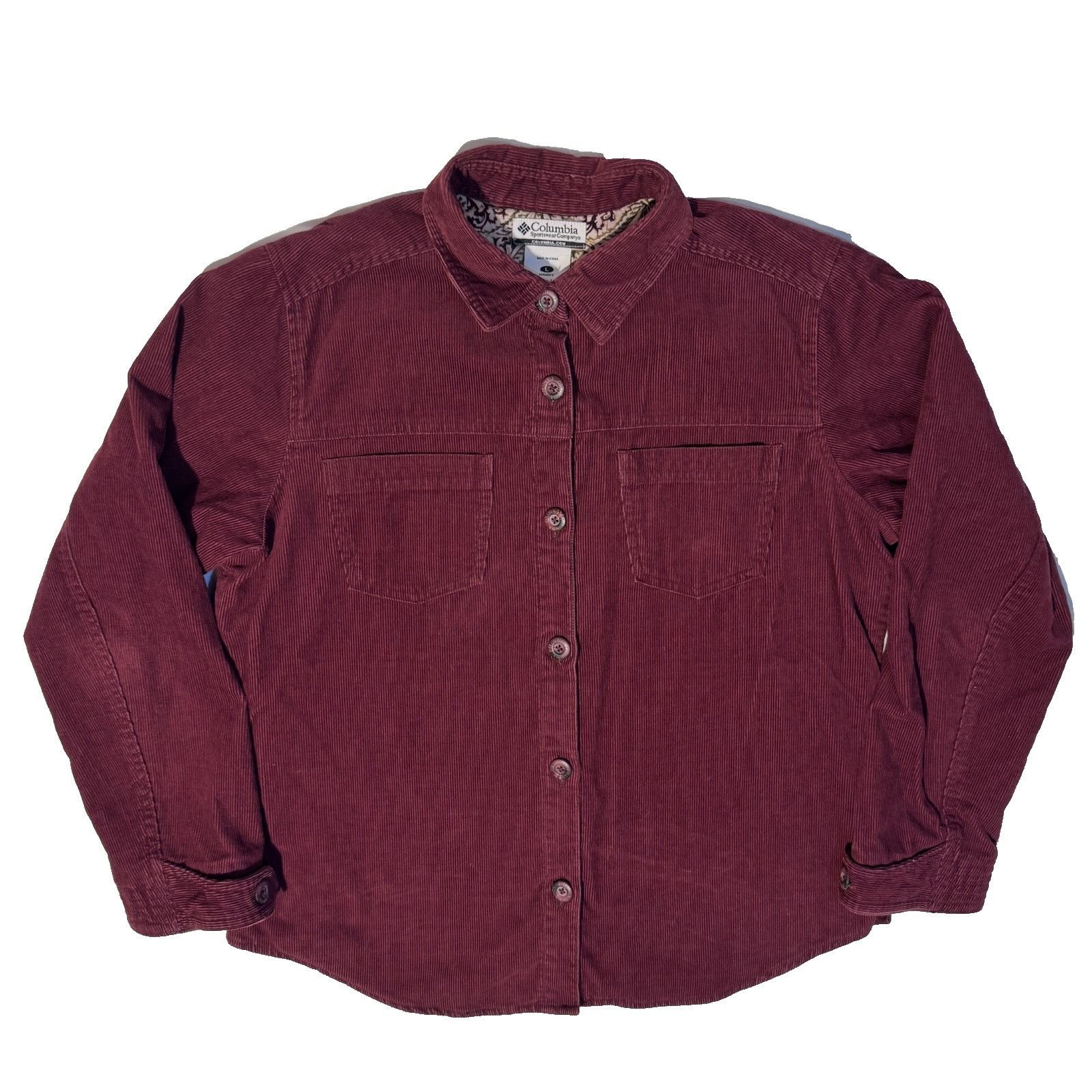 Columbia Columbia Womens Maroon Narrow Wale Corduroy Jacket - Large P Size L / US 10 / IT 46 - 1 Thumbnail
