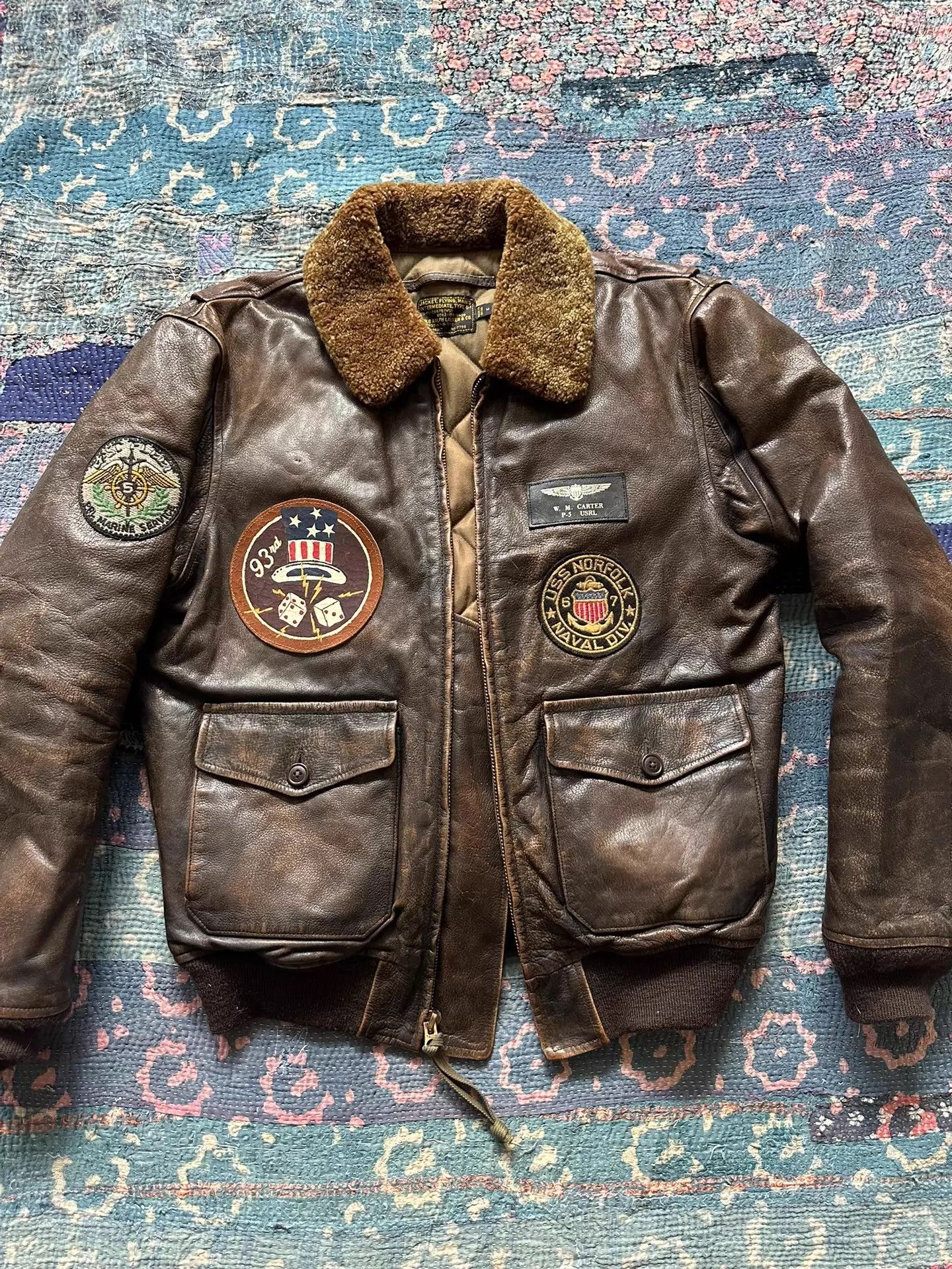 Polo Ralph Lauren Polo RL G1 Distressed Leather Jacket M (Down, Badge) Size US M / EU 48-50 / 2 - 1 Thumbnail