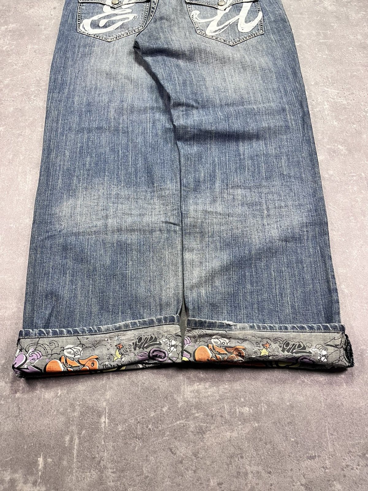 Ecko Unltd. Crazy 2000s Ecko Unltd. Grafitti Printed Flaps Baggy Jeans Size US 40 / EU 56 - 3 Thumbnail