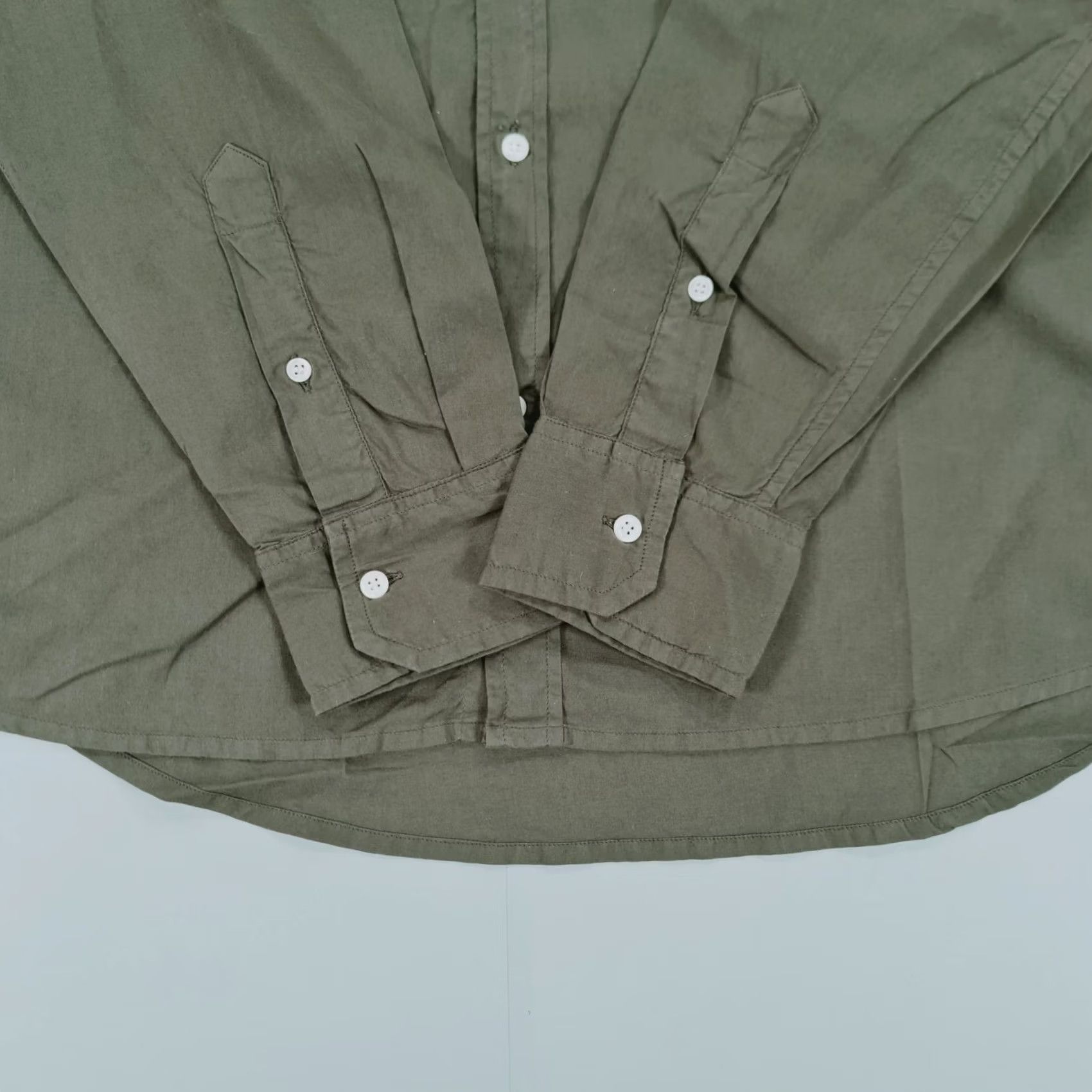 Velvet Velvet by Graham & Spencer Shirt Mens Khaki Green Small Long Sleeve Button-Up Collared 100% Cotton Regular Fit Blackout? Size US S / EU 44-46 / 1 - 3 Thumbnail