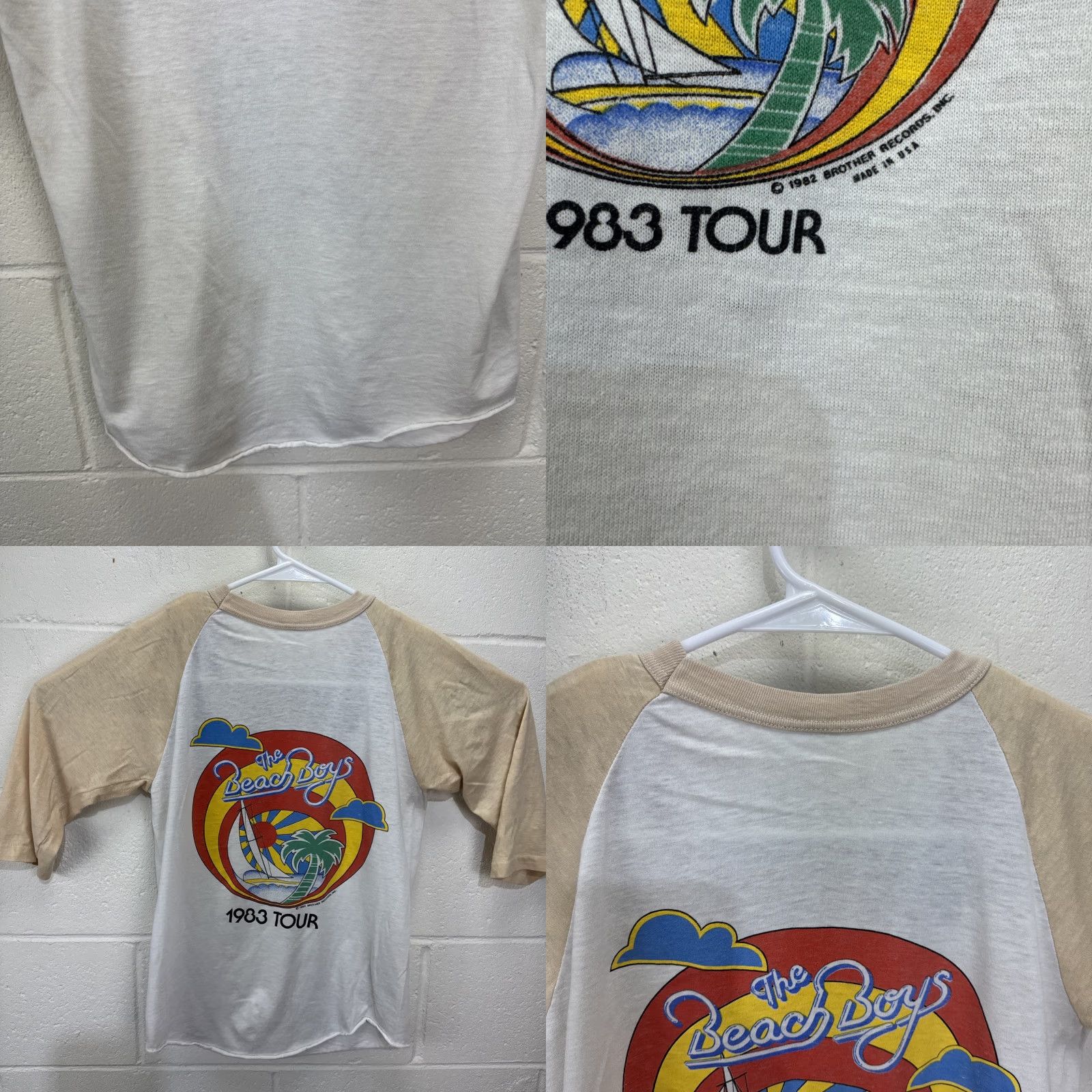 Vintage VINTAGE 1983 The Beach Boys Graphic Tour Shirt 3/4 Sleeve Small White Unisex 80s Size US S / EU 44-46 / 1 - 8 Thumbnail