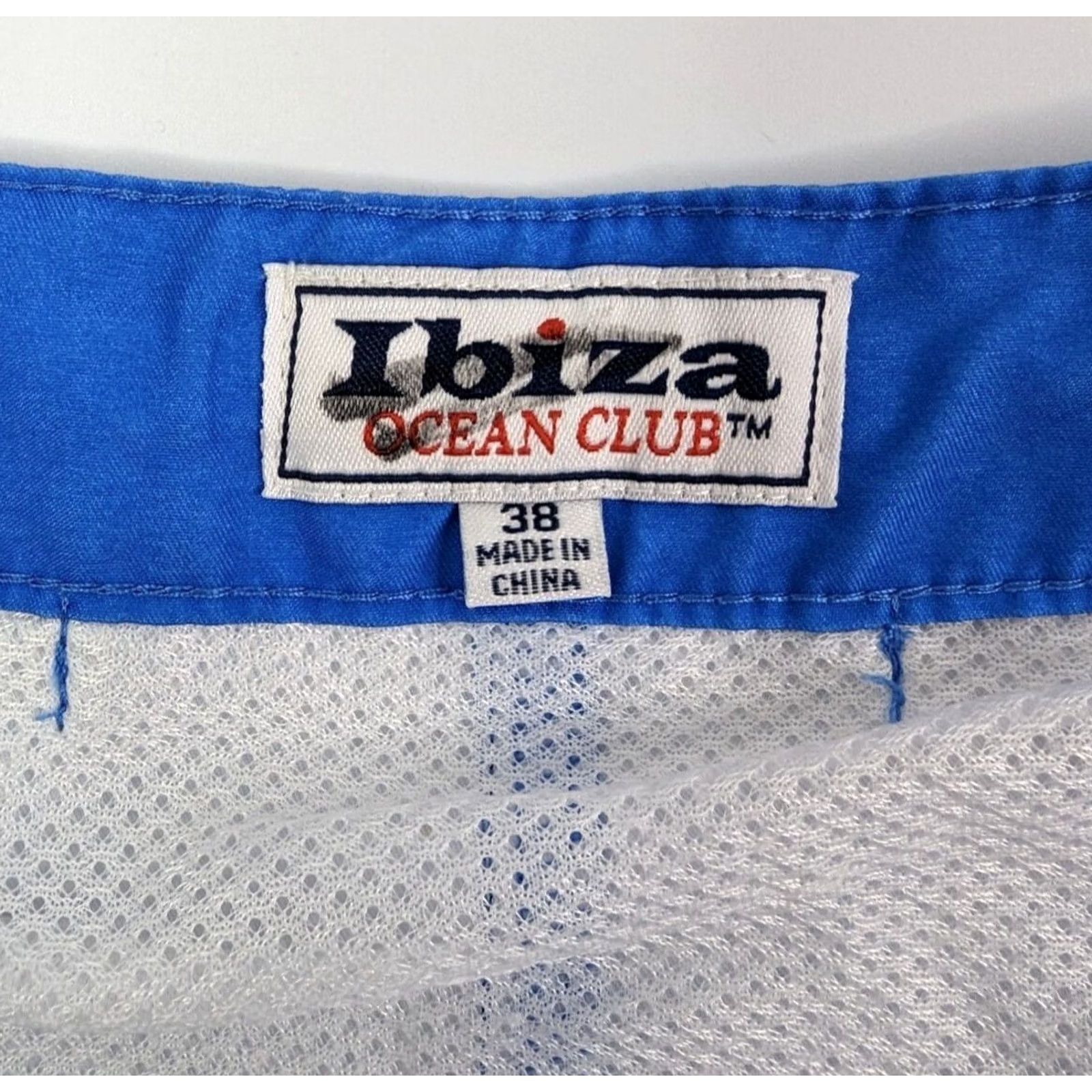 Vintage Ibiza Ocean Club Men Plaid Swim Trunks Blue/White Size 38 Pockets Drawstring Size ONE SIZE - 7 Thumbnail