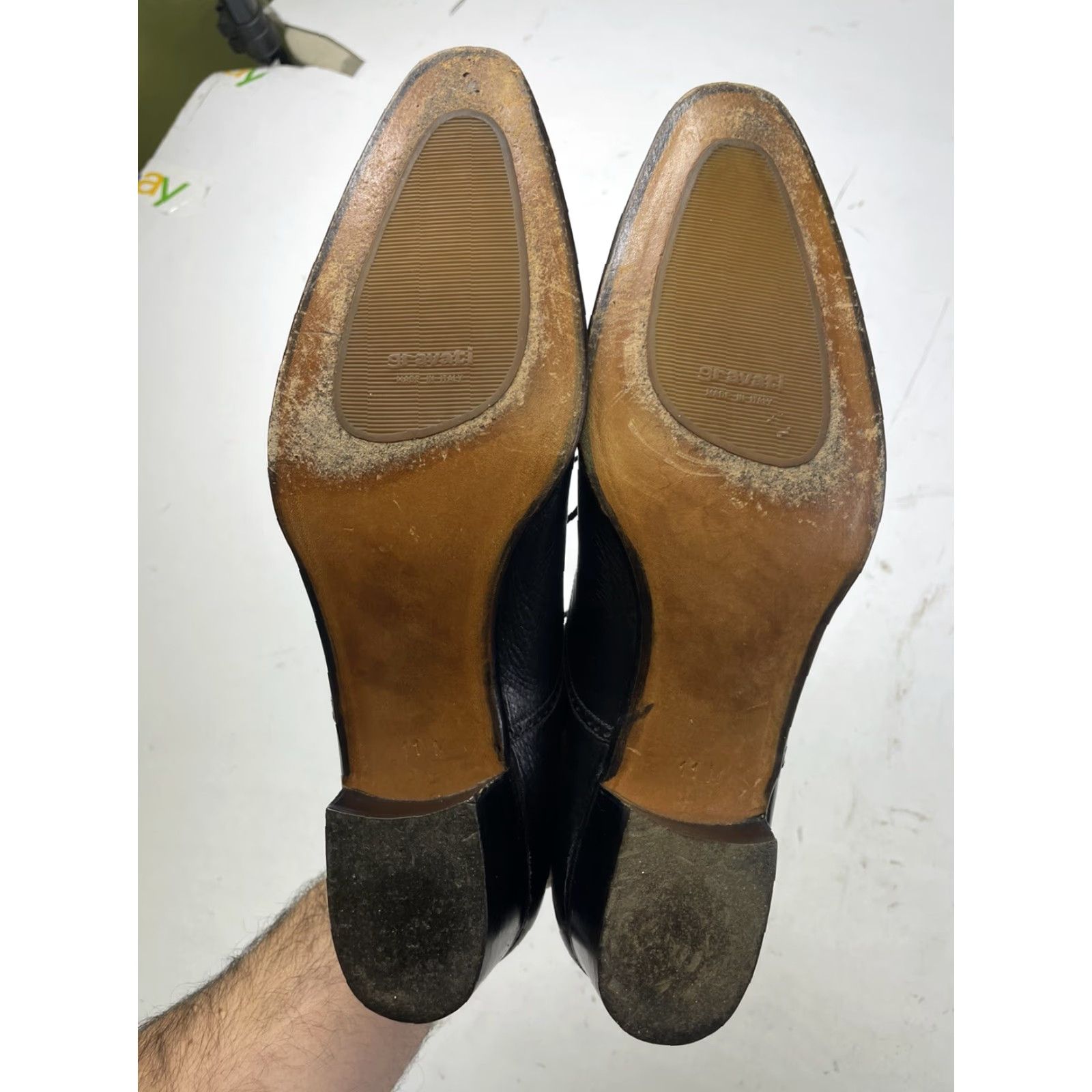 Vintage VINTAGE Gravati Per Neiman Marcus Black Leather Cap Toe Oxford Heels Size 11 Shoes 1970s Leather Black Vintage Adults Womens? Size ONE SIZE - 5 Thumbnail