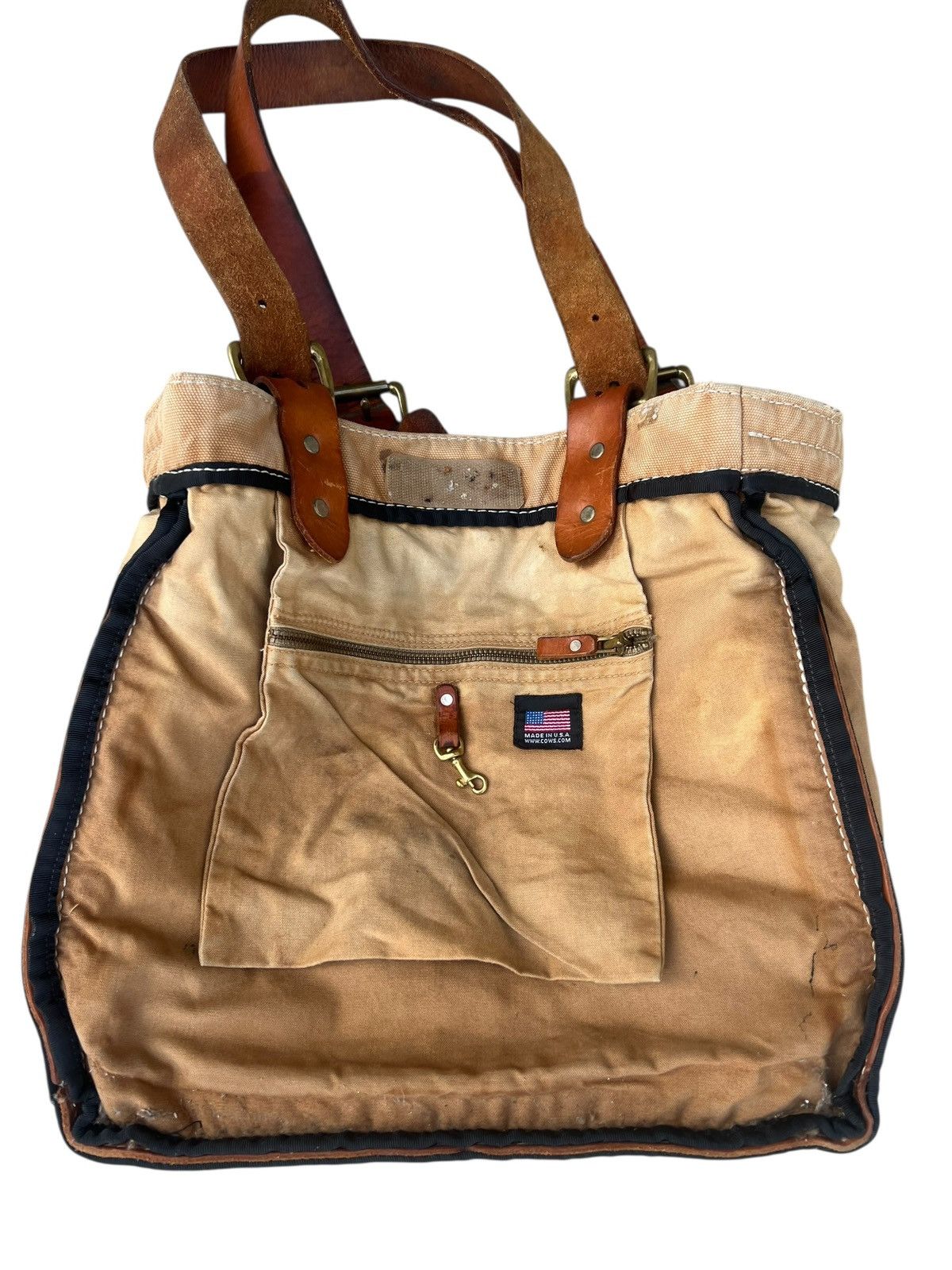 Bronson MFG. CO. Vintage Bronson Leather Distressed Heavy Leather Tote Bag Size ONE SIZE - 15 Thumbnail