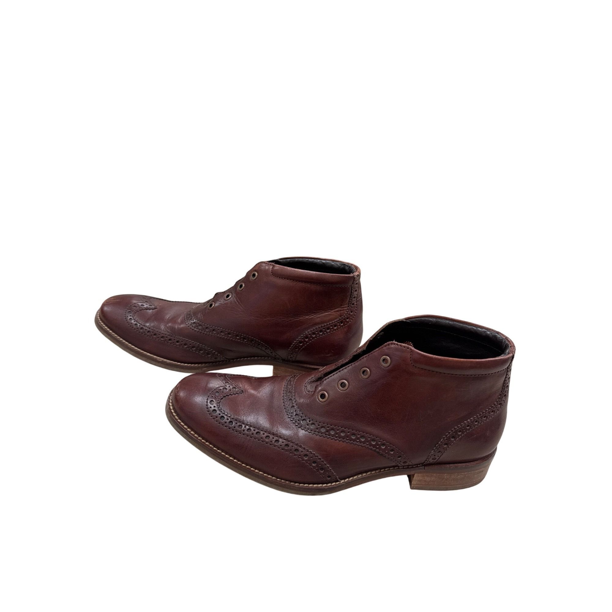 Cole Haan Cole Haan Mens Brown Leather Ankle Wingtip Boots 8M SKU 7796 Size US 8 / EU 41 - 3 Thumbnail