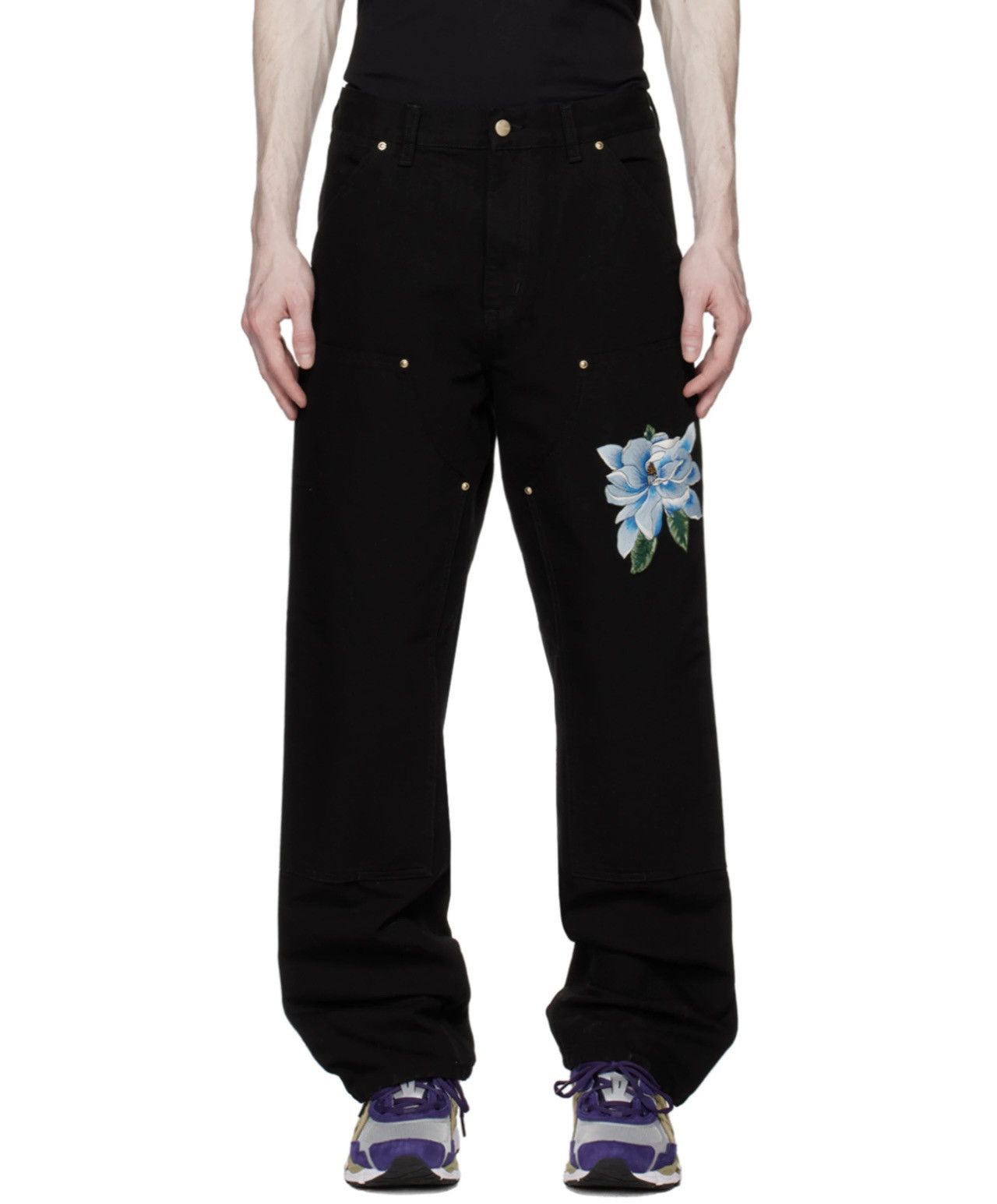 Image of Awake x Carhartt Wip Black Carhartt Wip Edition Double Knee Trousers, Men's (Size 30)