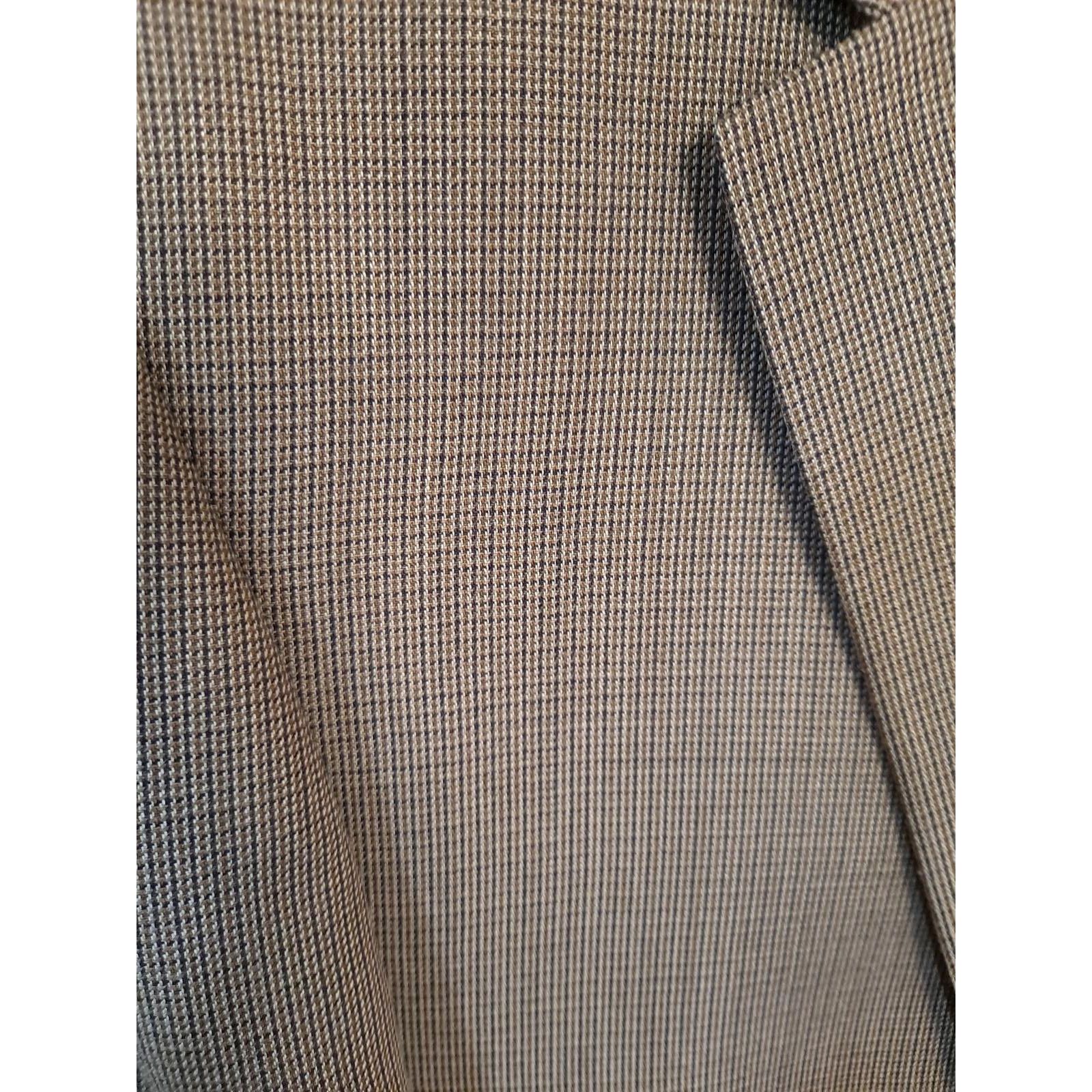 Lauren Ralph Lauren Lauren Ralph Lauren Tan Silk/Wool Tan Plaid Blazer Size 40R Size 40R - 6 Thumbnail