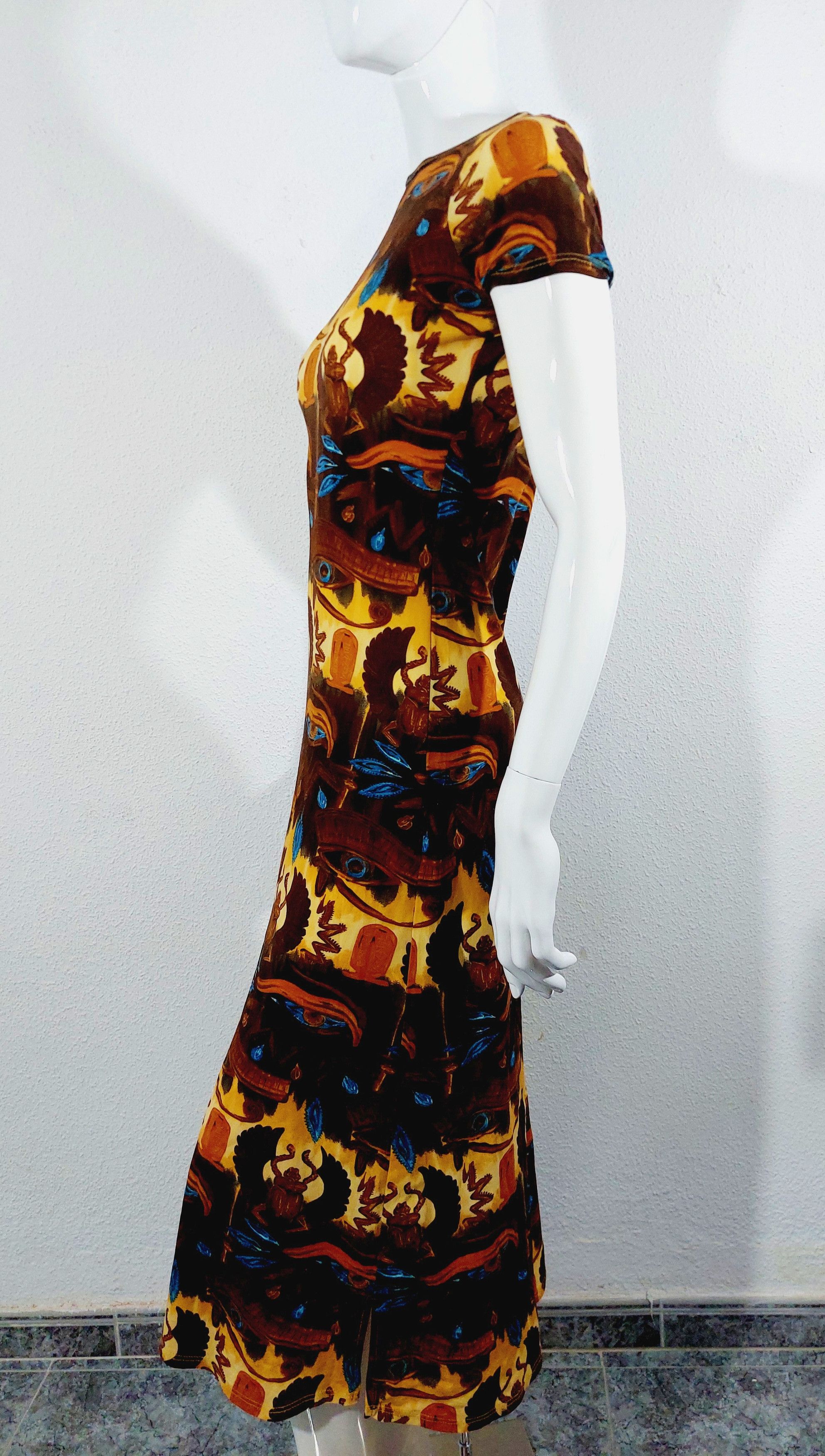 Jean Paul Gaultier Jean Paul Gaultier Egypt 1997 Horus Scarab Hieroglyph Dress Size S / US 4 / IT 40 - 14 Thumbnail