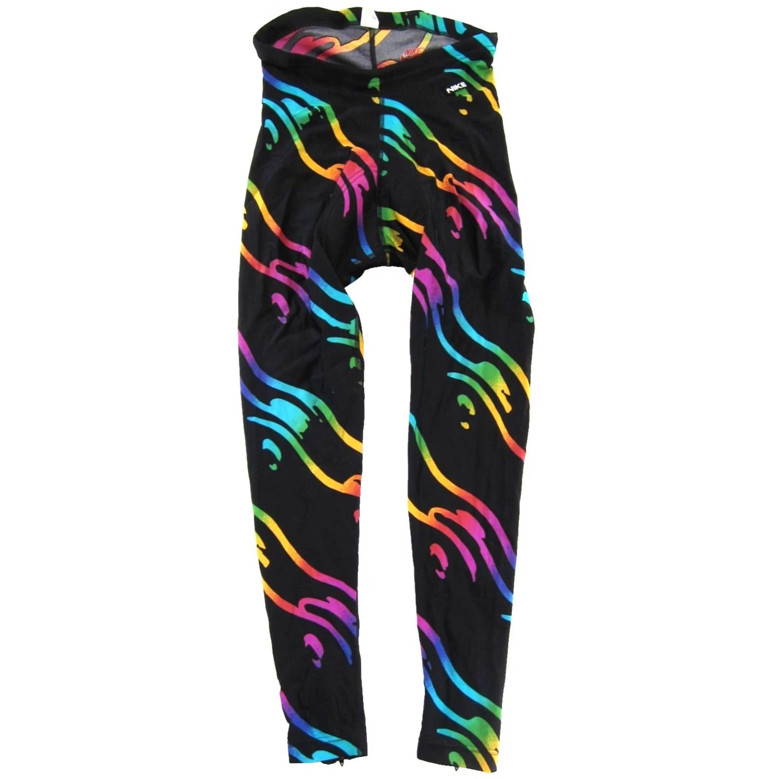 Nike VINTAGE NIKE Leggings Women M Black Geometric Padded Ankle Zip Drawstring Casual 90s Shine Nike Size 32" / US 10 / IT 46 - 2 Thumbnail