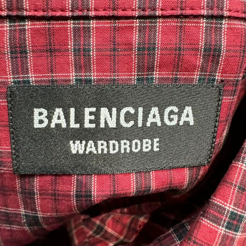 Balenciaga Balenciaga size 38 Red Plaid Wide Edition Casual Long Slee Size L / US 10 / IT 46 - 7 Thumbnail