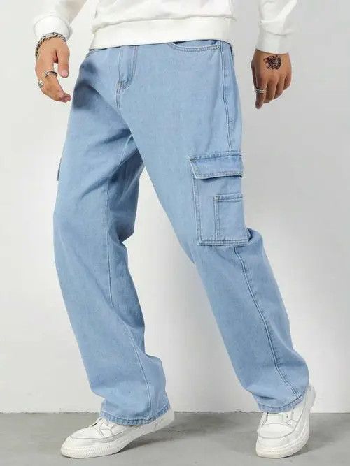 Jean Kirari x Maki Cargo Pocket Denim Jeans Straight fit Size US 32 / EU 48 - 7 Thumbnail