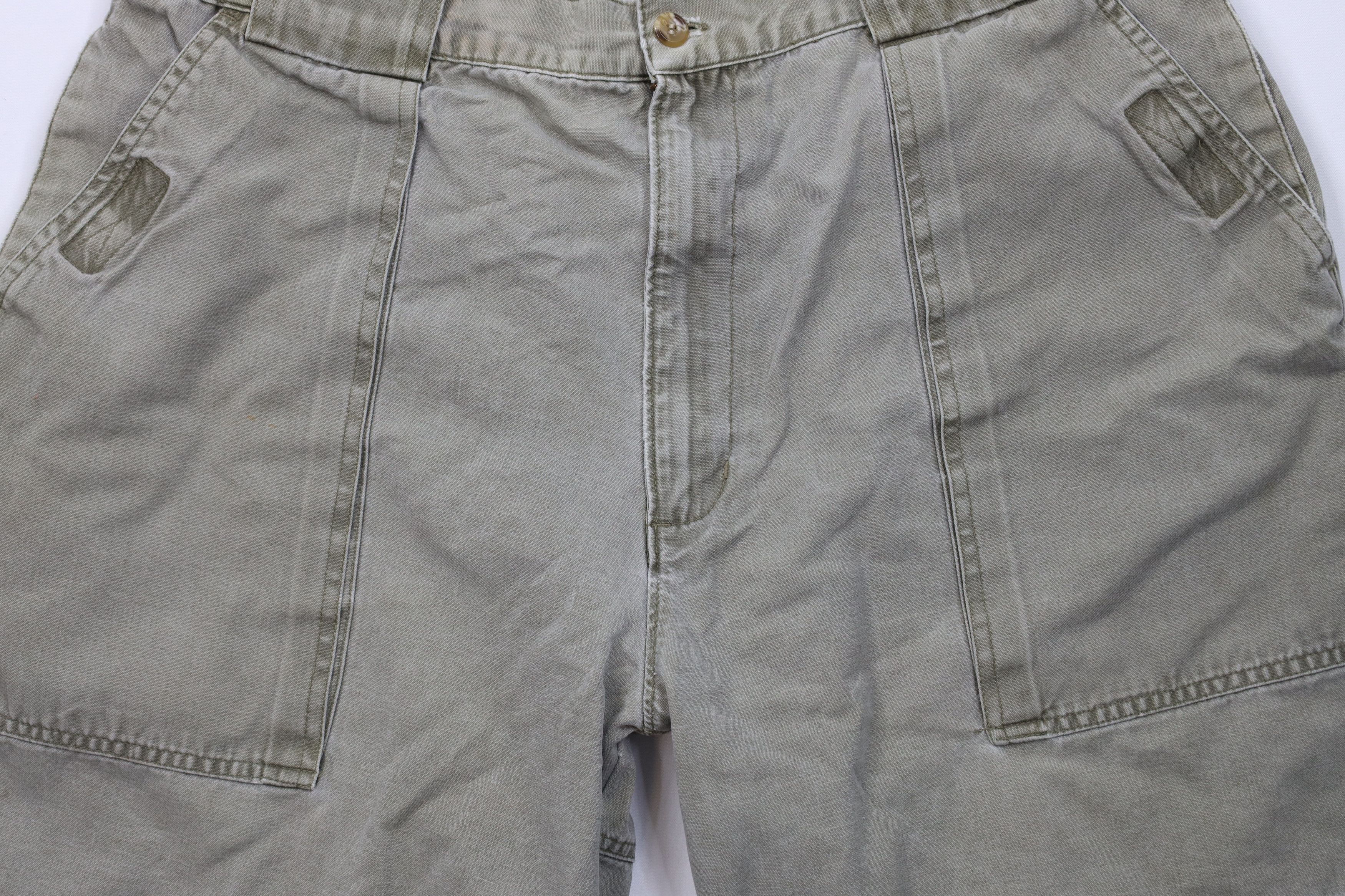 Vintage Vintage 90s Streetwear Pocket Above Knee Shorts Green Cotton Size US 36 / EU 52 - 3 Thumbnail