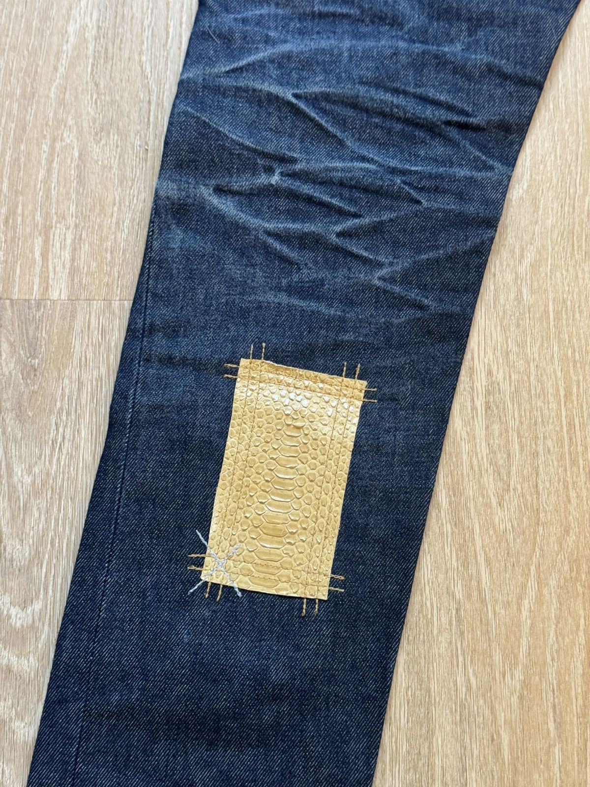 Japanese Brand × Vintage Amercian T.S.O.L patch work croc/snake leather patchwork Size US 29 - 9 Thumbnail