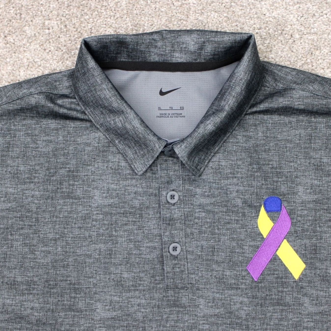 Nike Nike Polo Shirt Mens XL Gray 100% Polyester Short Sleeve Pullover Golf Dri-Fit Crosshatch Logo Size US XL / EU 56 / 4 - 6 Thumbnail
