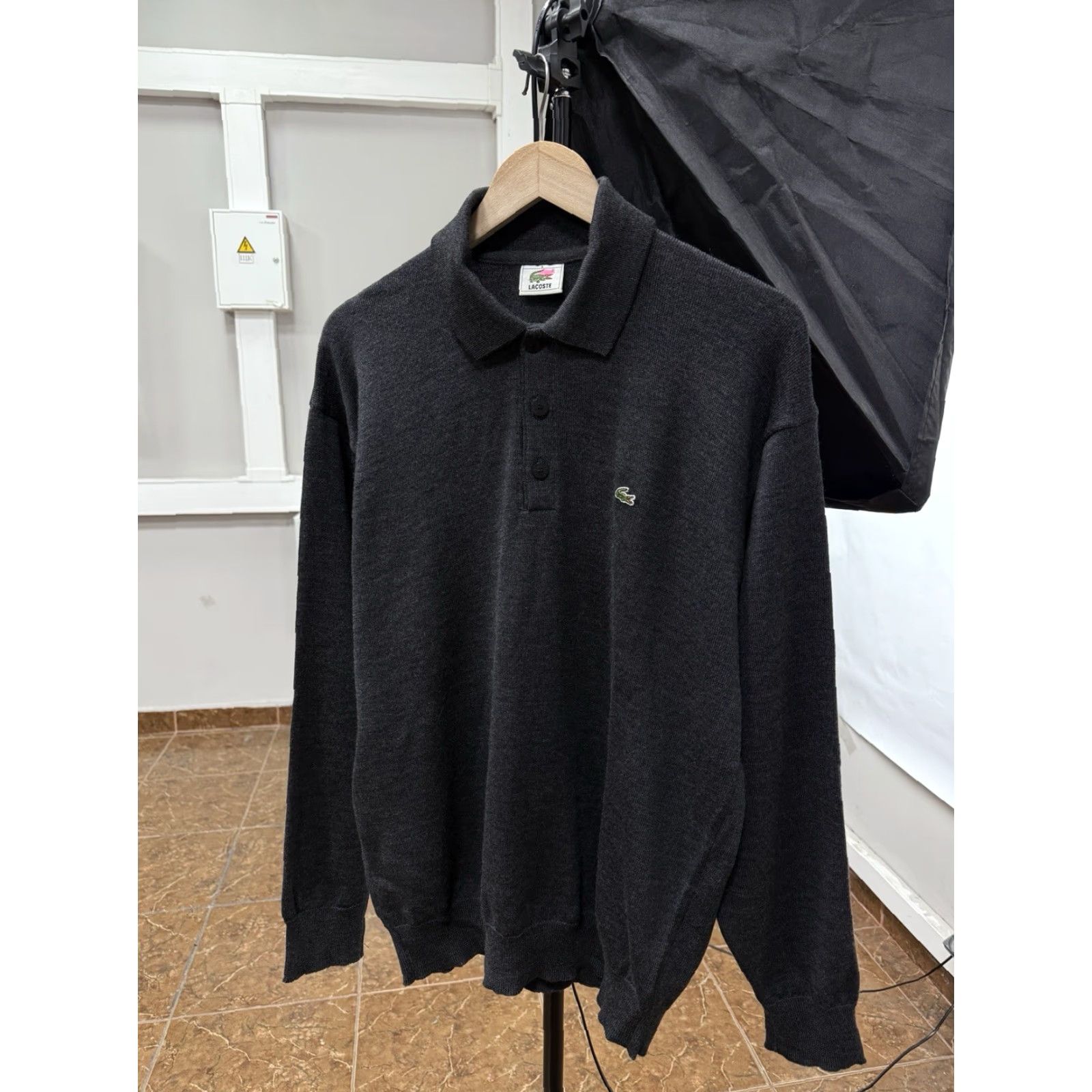 Lacoste VINTAGE 90s Lacoste Wool Sweater Made in France Y2K Retro Sweater XL Mens Gray Size US XL / EU 56 / 4 - 2 Thumbnail