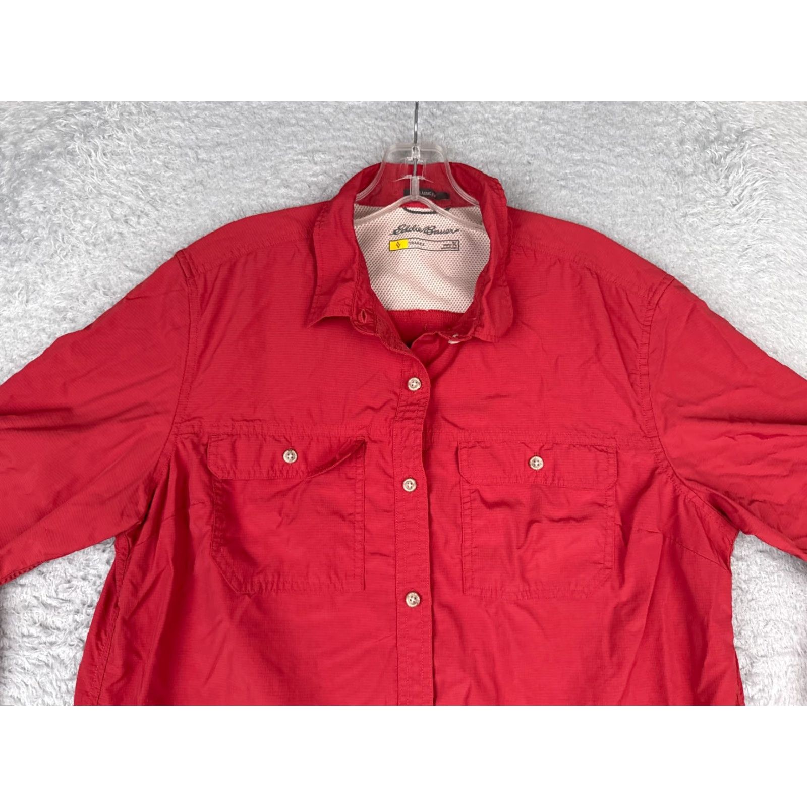 Eddie Bauer Eddie Bauer Shirt Women Large Tall Pink Button Up Fish Angler Long Sleeve Pocket Size L / US 10 / IT 46 - 4 Thumbnail