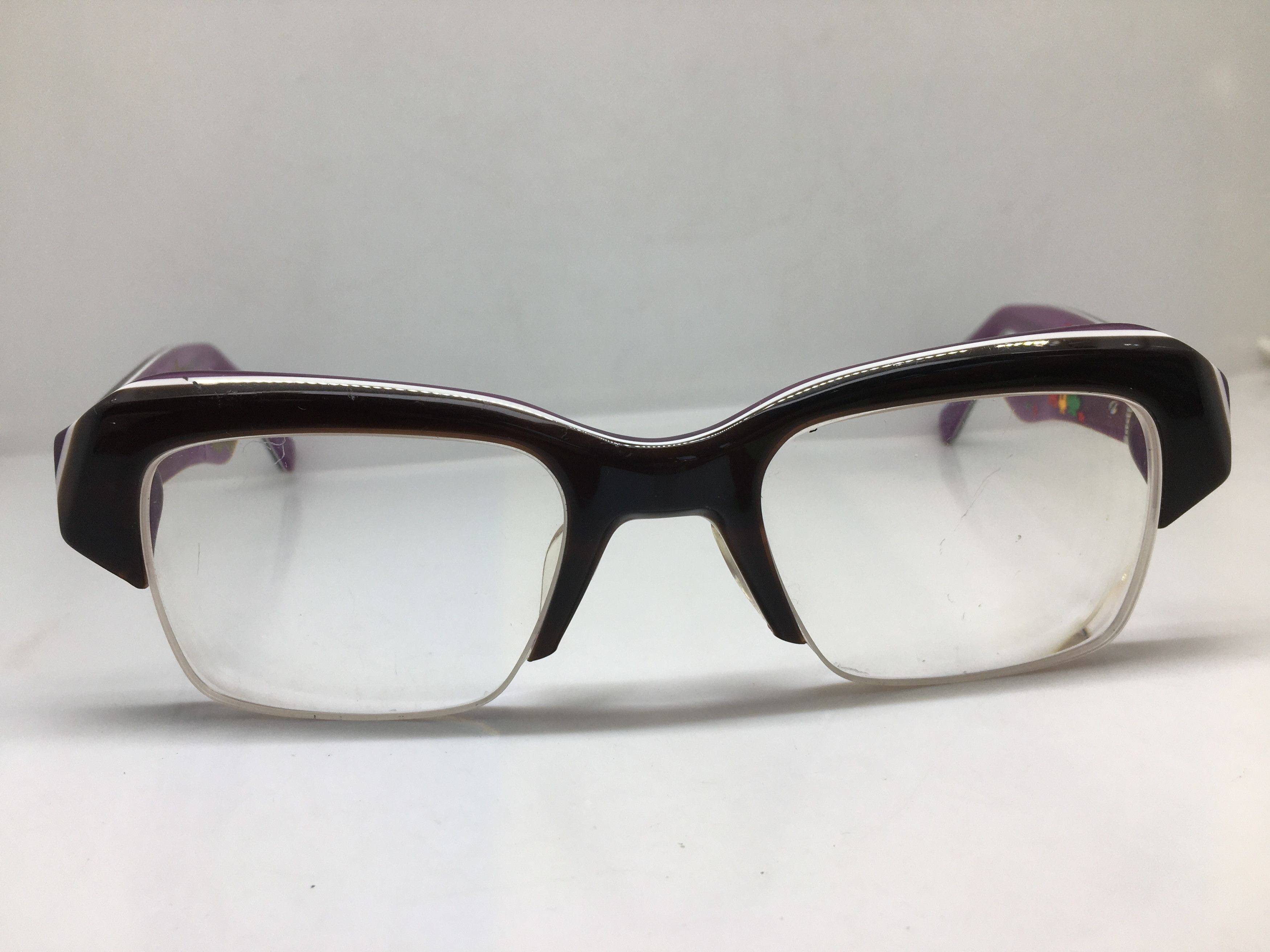 Vintage Vintage HUMAN SKULL H1221 LAMINATE Half Ｒim Eyeglasses Size ONE SIZE - 2 Thumbnail