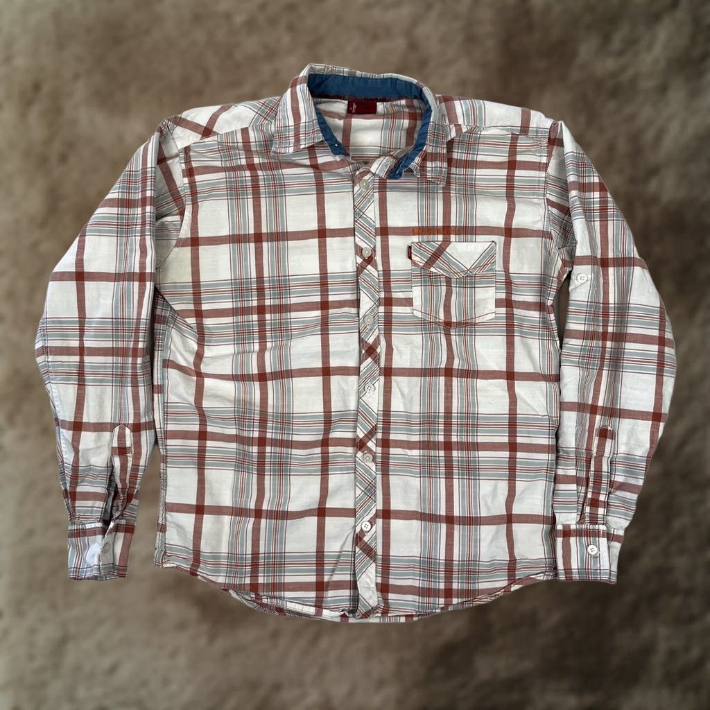 Levi's VTG Levi's Red Tab Plaid Long Sleeve Western Button-Up Shirt Mens M/L White READ Size US M / EU 48-50 / 2 - 1 Thumbnail