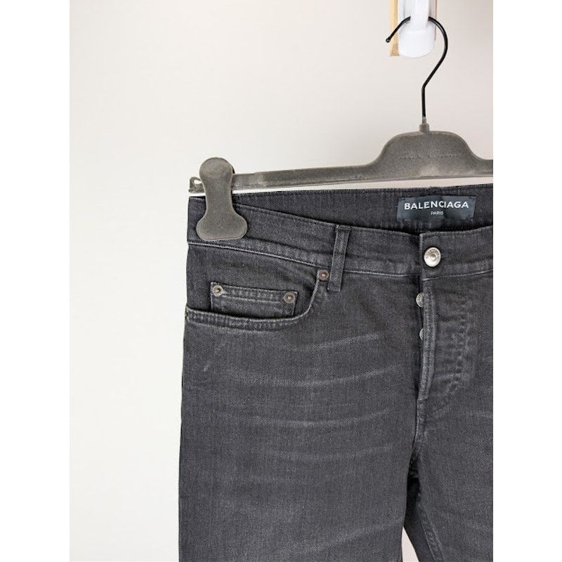 Balenciaga o1rshd1 Skinny Distressed Slim-Fit Denim Jeans in Black Size US 29 - 6 Thumbnail