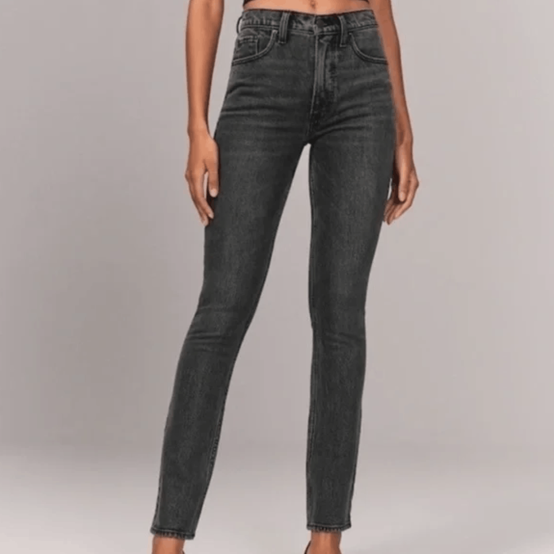 Abercrombie & Fitch Abercrombie 90s Skinny High Rise Black Wash Jeans 27 Long Size 27" / US 4 / IT 40 - 1 Thumbnail