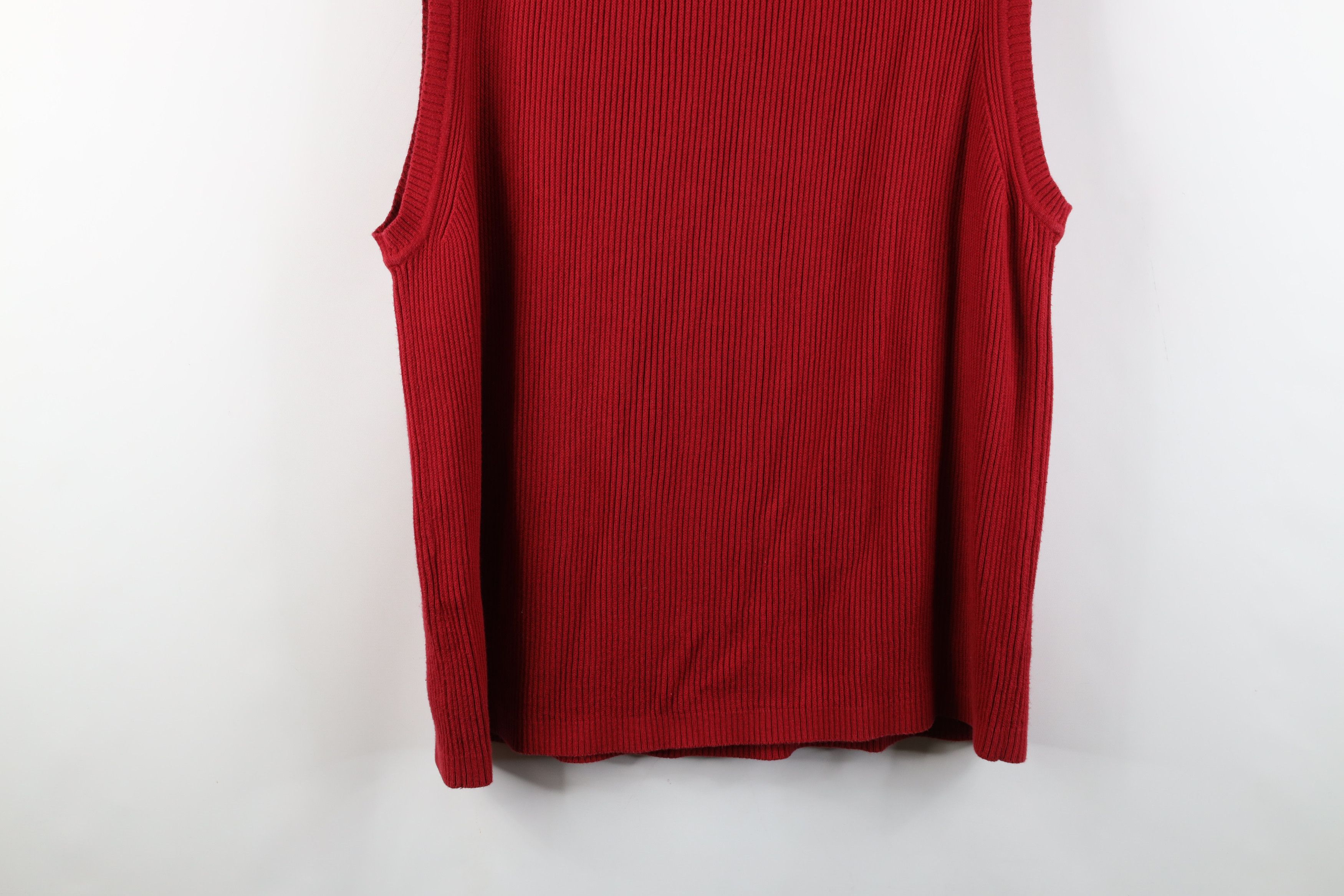 Tommy Hilfiger × Vintage Vintage 90s Tommy Hilfiger Cotton Ribbed Knit Sweater Vest Size US XL / EU 56 / 4 - 12 Thumbnail