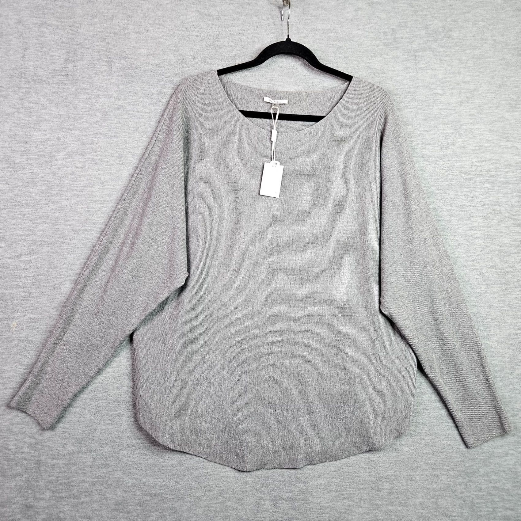 Vintage Vince Milano Women's XL Gray Scoop Neck Knit Sweater NWT Size XL / US 12-14 / IT 48-50 - 2 Thumbnail