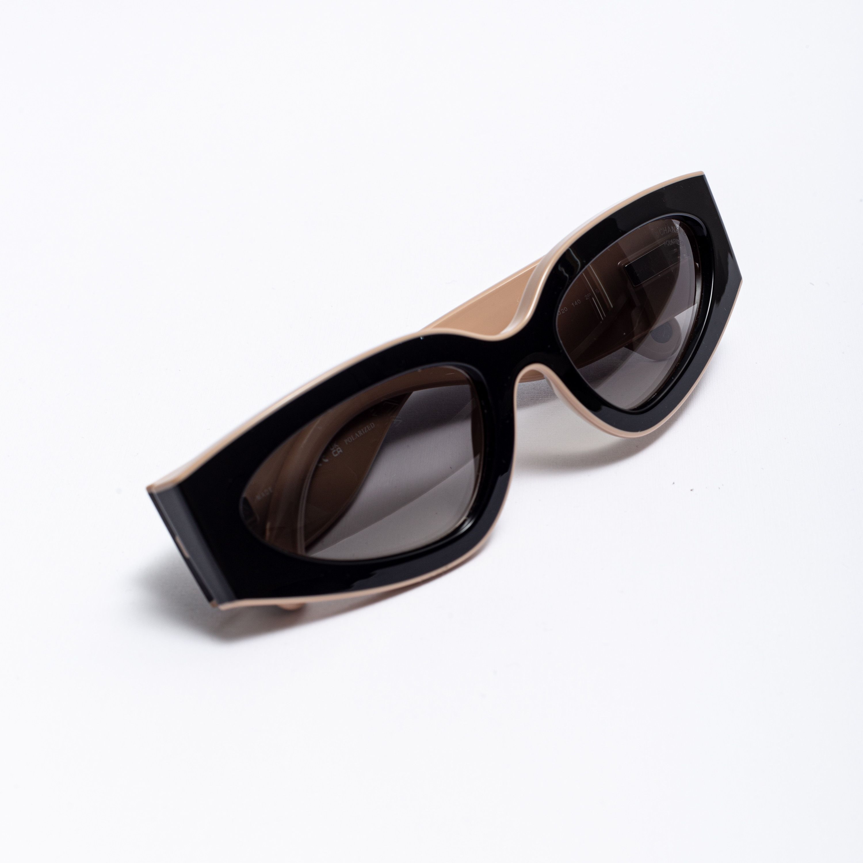 Chanel CHANEL 0CH6056 C534M3 Sunglasses BEIGE/BLACK Size ONE SIZE - 5 Thumbnail