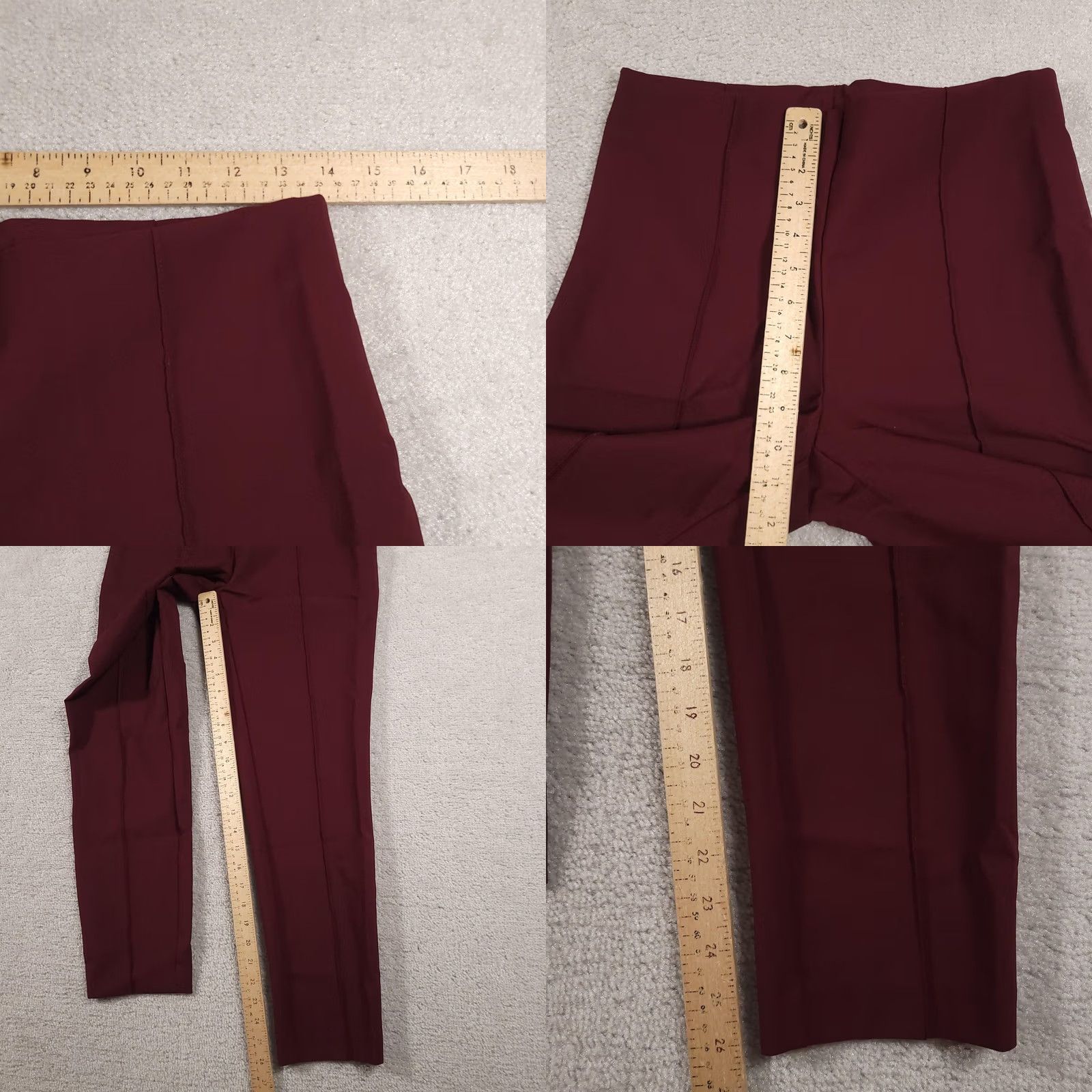 Nicole Miller Nicole Miller Pants Womens Small Burgundy High Rise Slim Stretch Dress Workwear Size 28" / US 6 / IT 42 - 8 Thumbnail