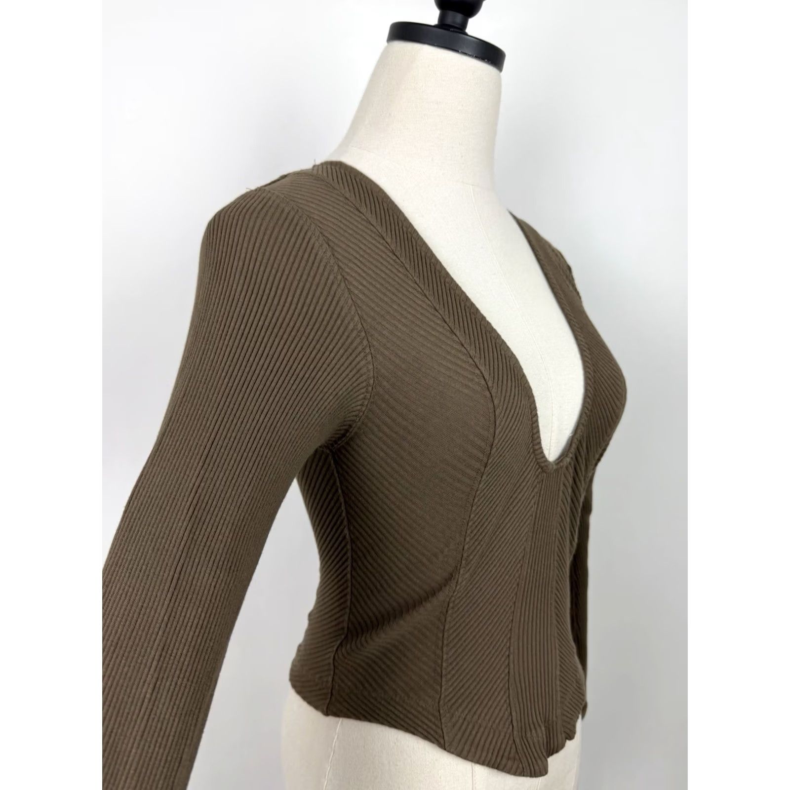 Free People Free People Corset Top Womens Small Petra Cropped Shirt Long Sleeve Peasant Top Size S / US 4 / IT 40 - 6 Thumbnail