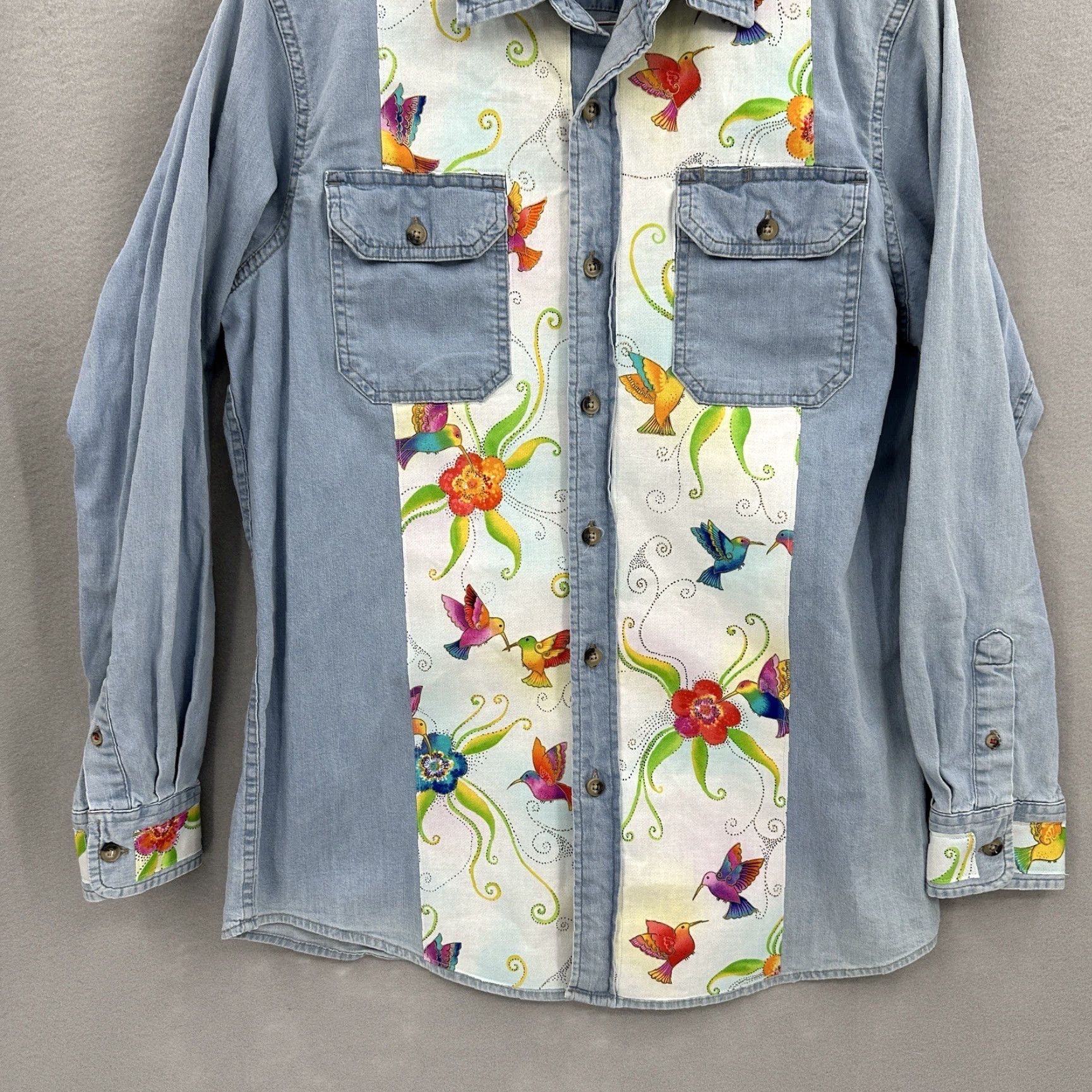 Wrangler VINTAGE Wrangler Western Denim Shirt Men’s M Custom Hummingbird Jean Cottage Core Cowboy Size US M / EU 48-50 / 2 - 3 Thumbnail