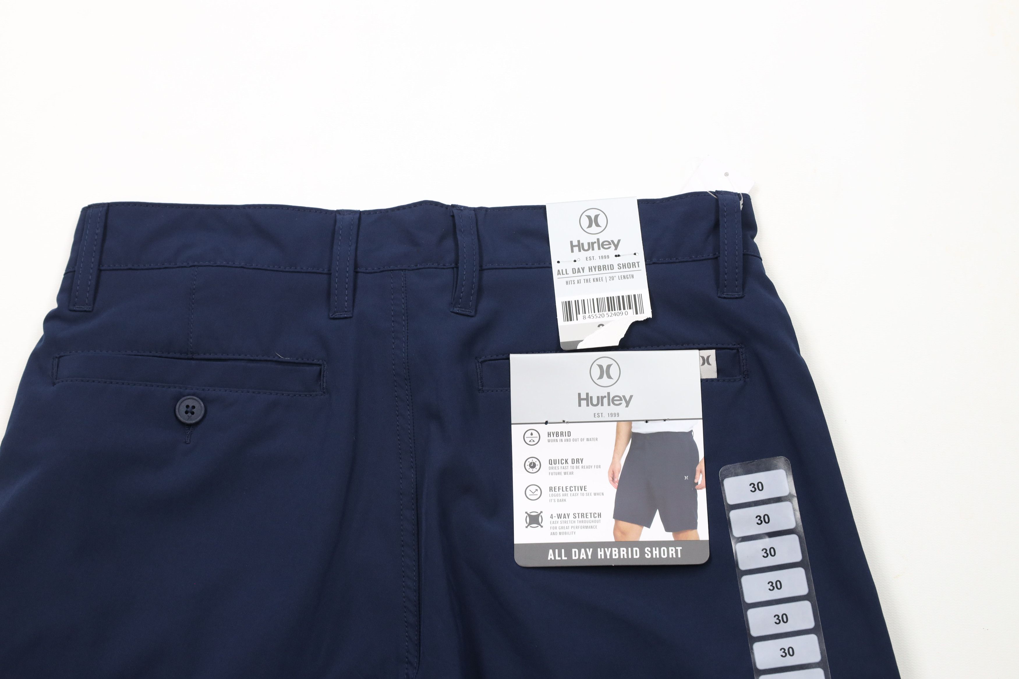 Hurley × Vintage New Hurley All Day Hybrid Shorts Stretch Blue Reflective Size US 30 / EU 46 - 8 Thumbnail