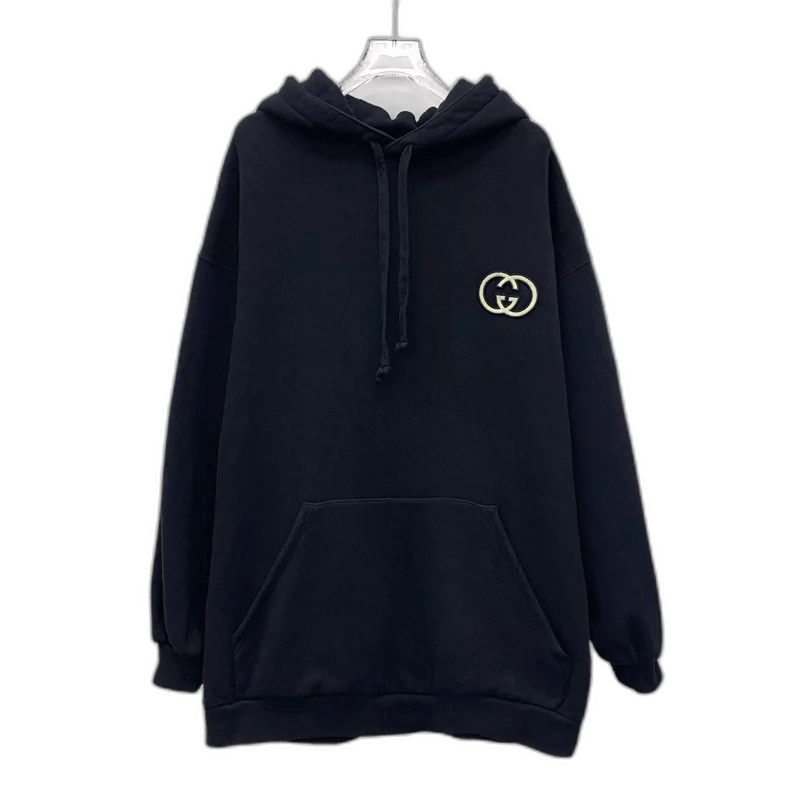 Gucci Gucci Black Logo Embroidery Hooded Sweatshirt-2505 Size US XS / EU 42 / 0 - 1 Thumbnail