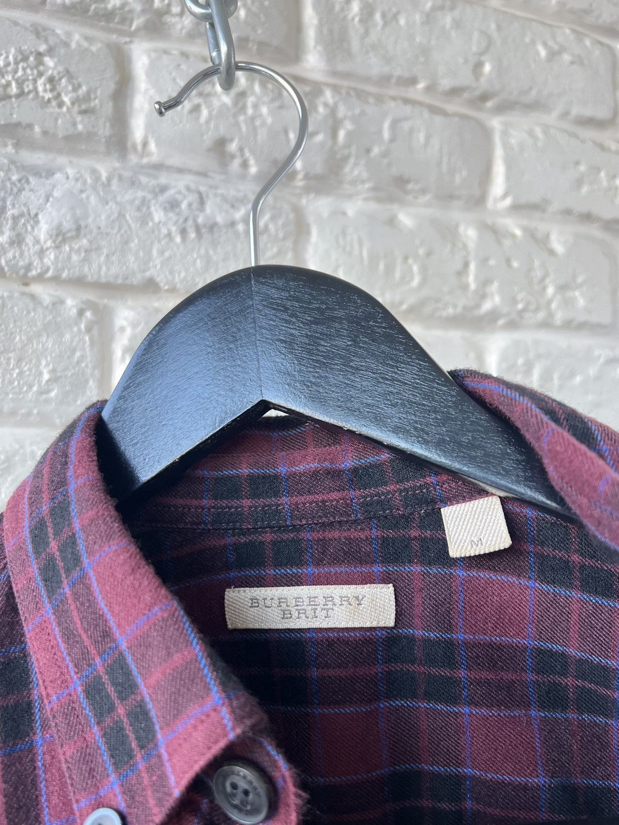 Burberry Burberry Brit Checked Wool Button Up Shirt Size US M / EU 48-50 / 2 - 4 Thumbnail