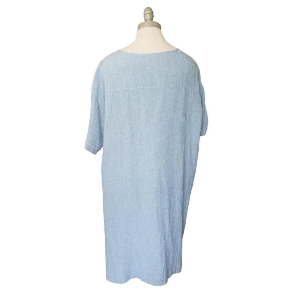 Designer CT329 Poetry Blue Short Sleeve Ladies Tunic 10 Size L / US 10 / IT 46 - 3 Thumbnail