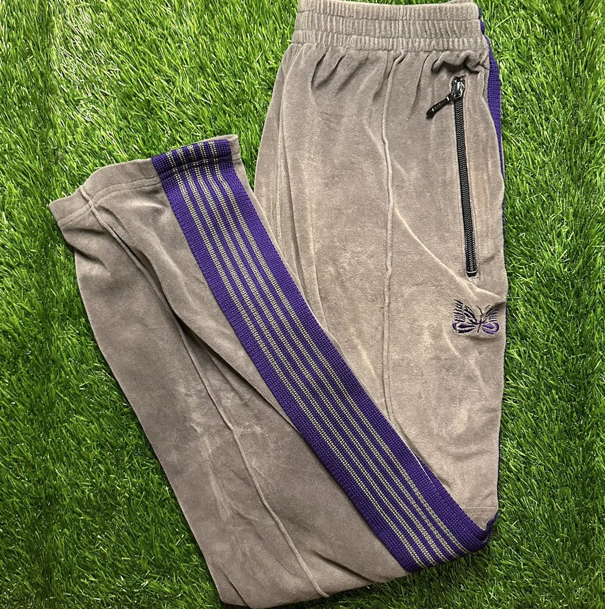 Pre-owned Needles Velour Sweatpants In Grey