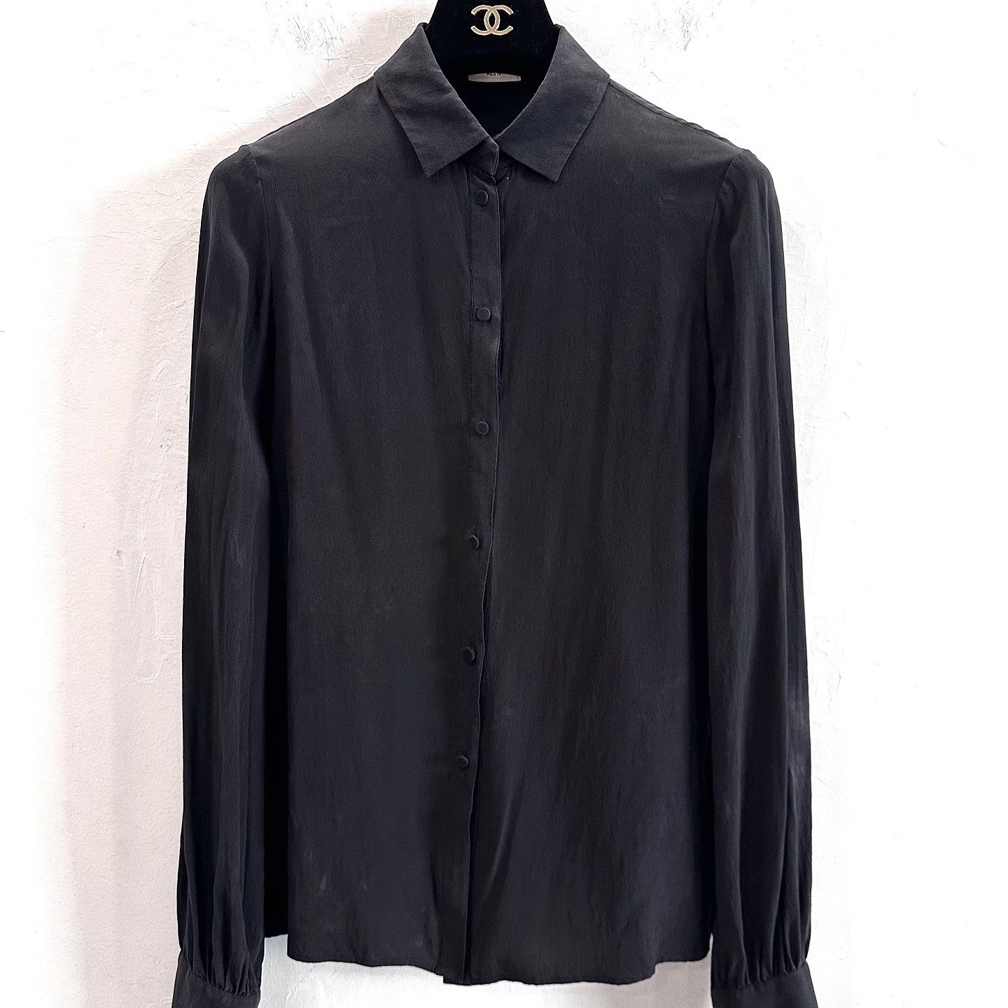 Saint Laurent Paris Saint Laurent Black Silk Button Up Shirt Size 34 Size XS / US 0-2 / IT 36-38 - 1 Thumbnail