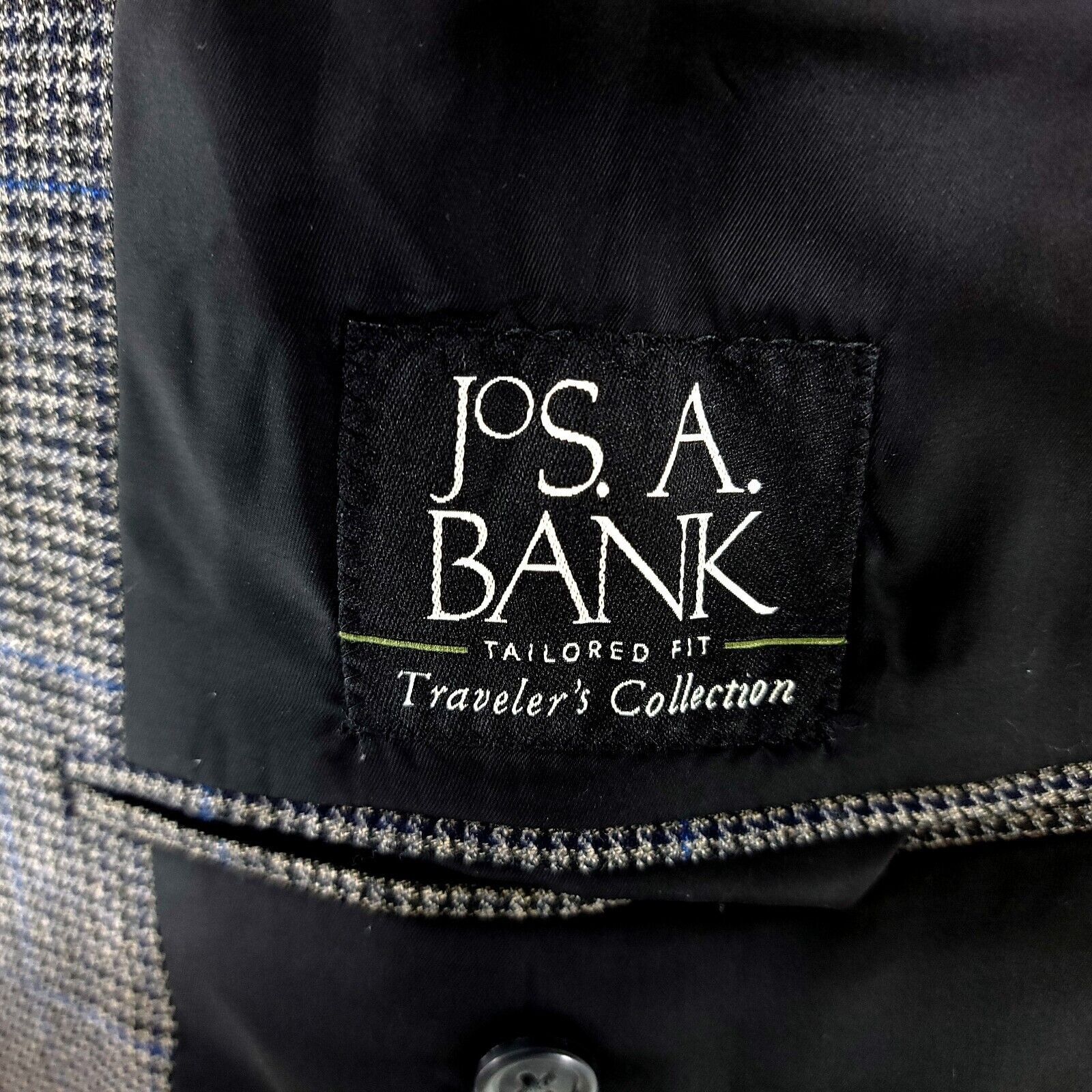 Jos. A. Bank Jos A Bank Traveler's Tweed Wool 2 Button Sport Coat Gray Bl Size 42L - 7 Thumbnail