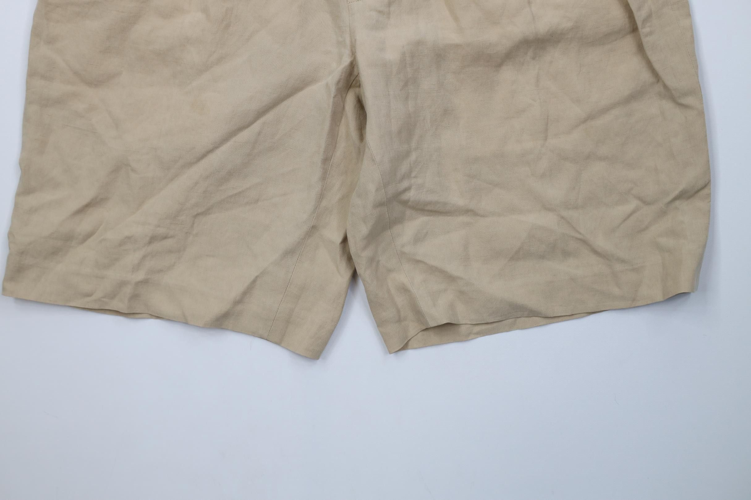Polo Ralph Lauren Vintage 90s Ralph Lauren Linen Silk Pleated Chino Shorts Size US 34 / EU 50 - 4 Thumbnail