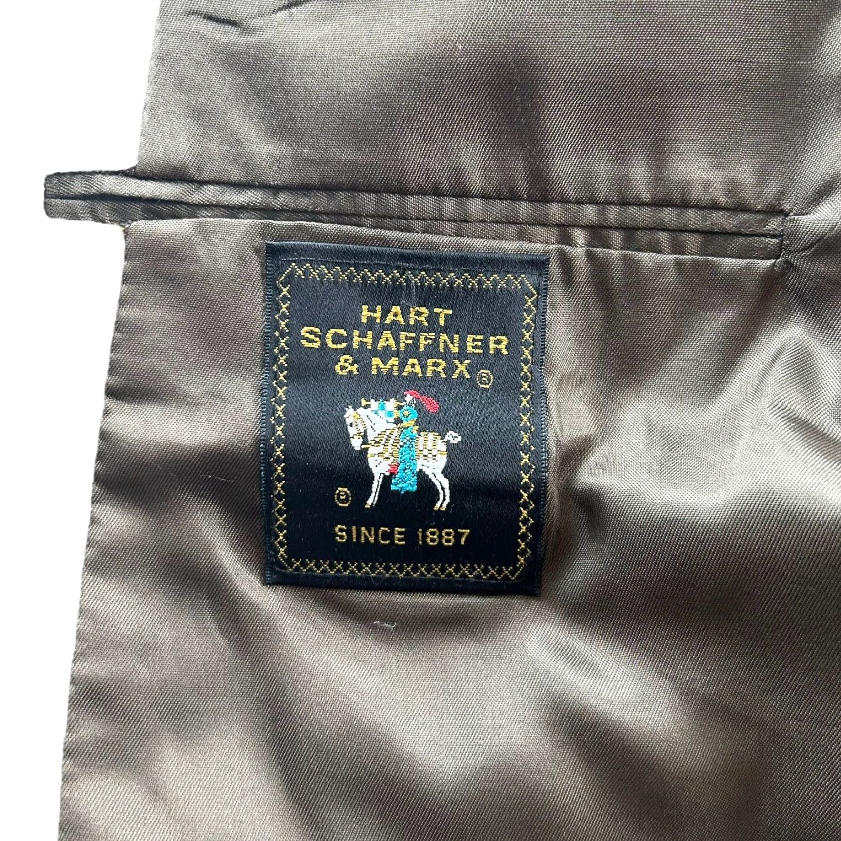 Hart Schaffner Marx Hart Schaffner & Marx Men's Blazer 100% Wool Tweed Brown 2-Button 41R Size 42R - 3 Thumbnail