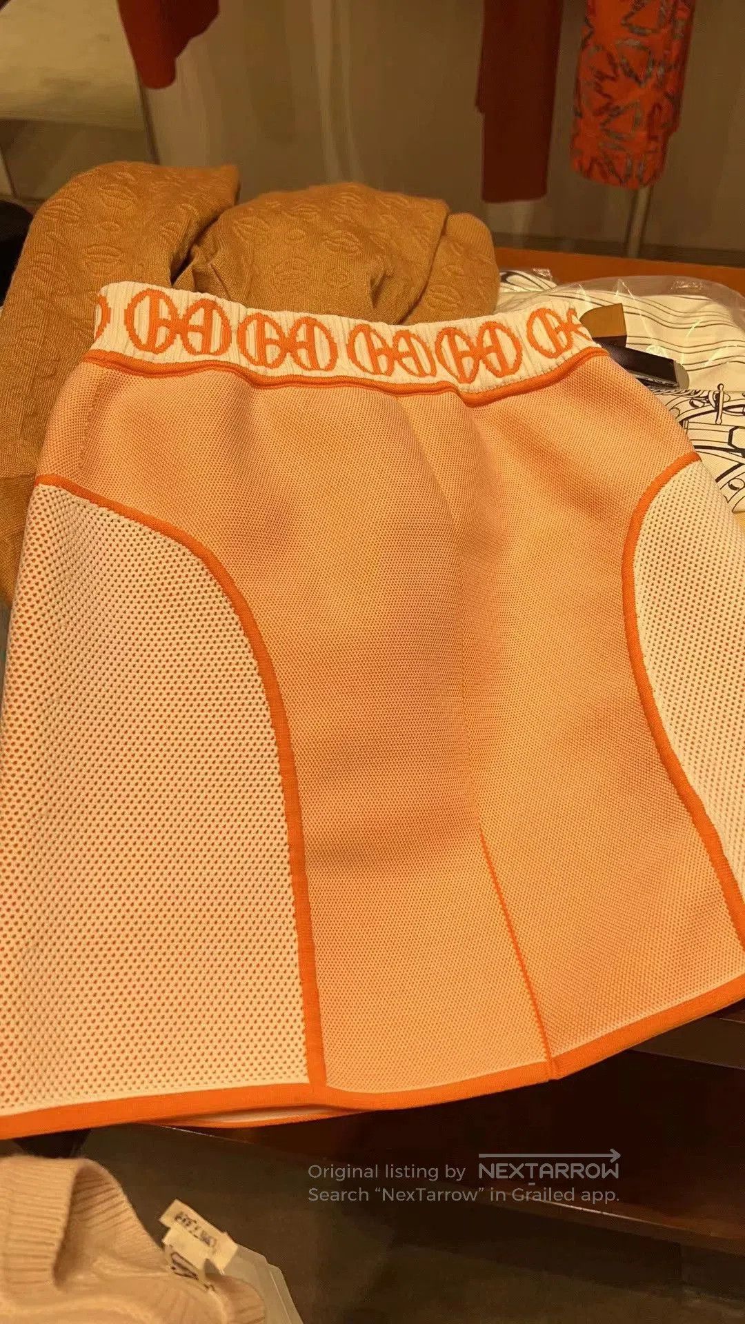 Hermes Hermès Orange Knit Skirt Size 34. Size 33" - 1 Thumbnail