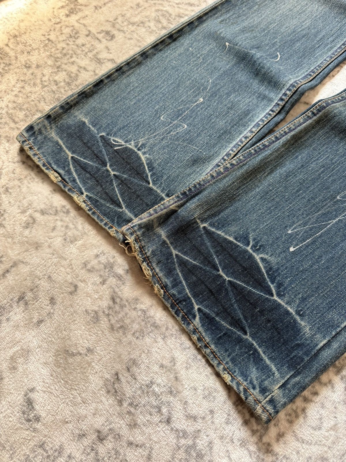 If Six Was Nine Root Three Japan Studded & Pierced Rusty Wash Flared Jeans Size US 32 / EU 48 - 13 Thumbnail