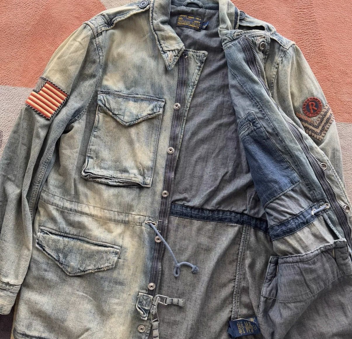 Polo Ralph Lauren Ralph Lauren Polo Distressed Denim M43 Military Jacket K22 Size US S / EU 44-46 / 1 - 2 Thumbnail