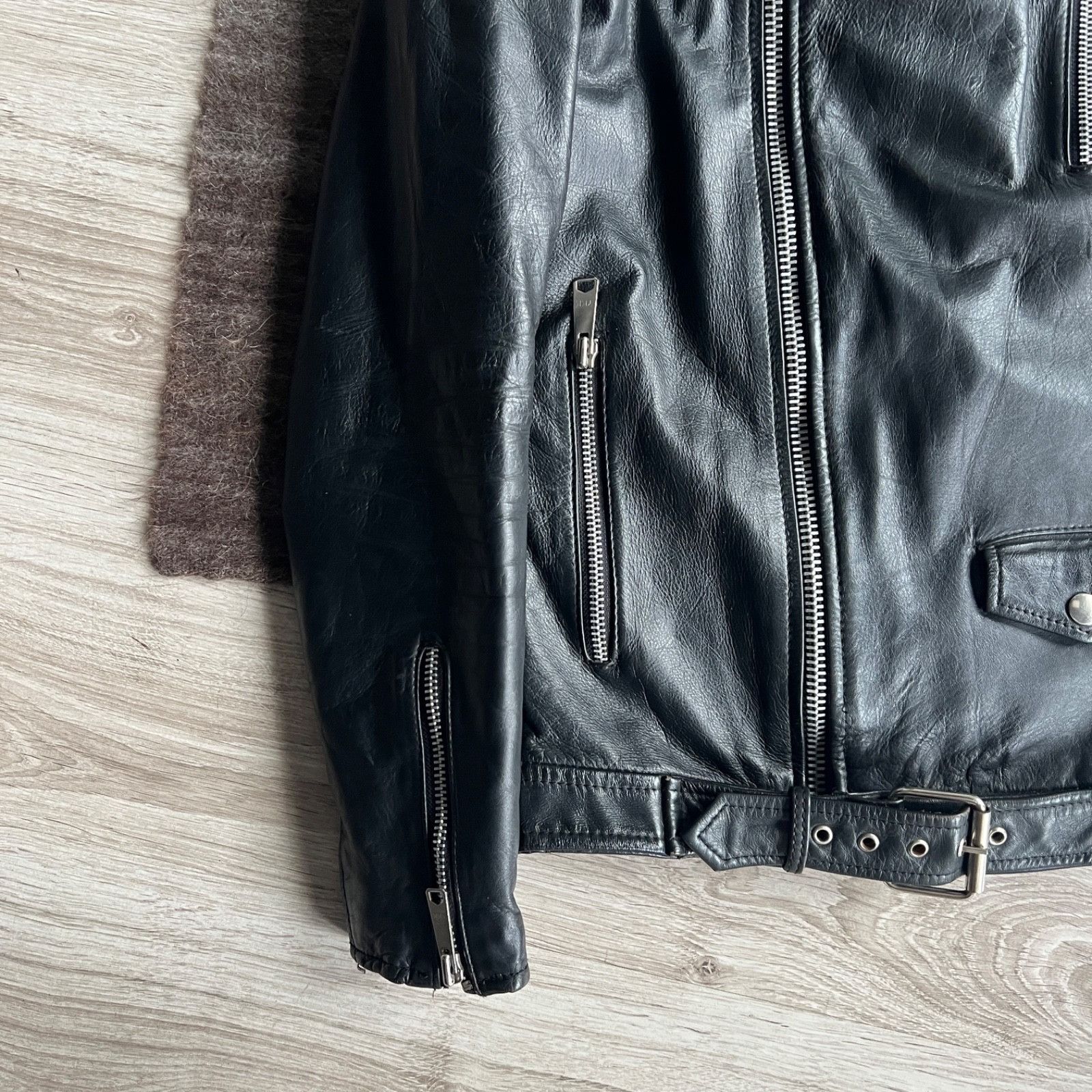 Genuine Leather Vintage Echt Leder Leather Biker Motorcycle Jacket 9918AC Size US M / EU 48-50 / 2 - 8 Thumbnail