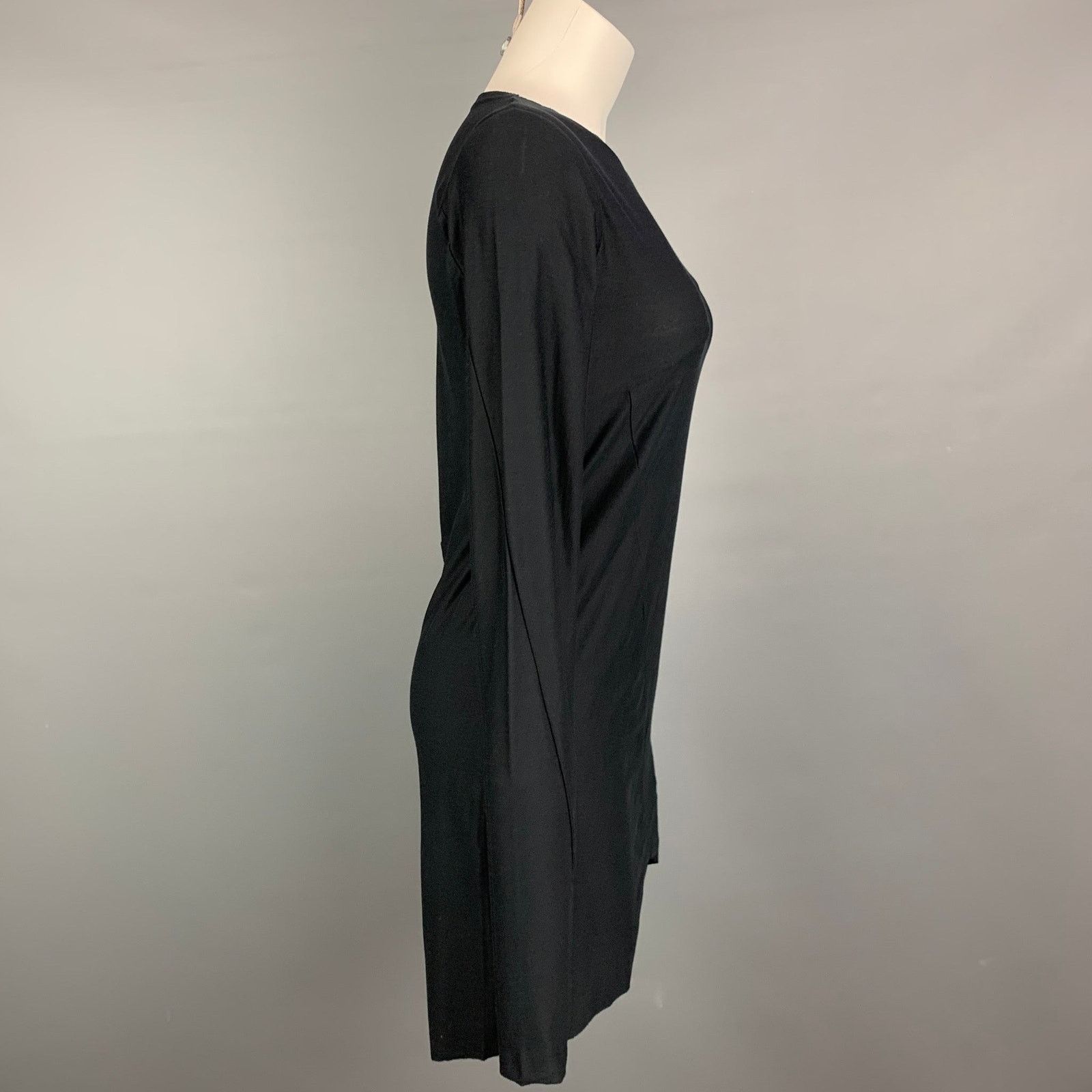 Other Size XS Black Cotton Asymmetrical Long Sleeve Dress Size XS / US 0-2 / IT 36-38 - 2 Thumbnail