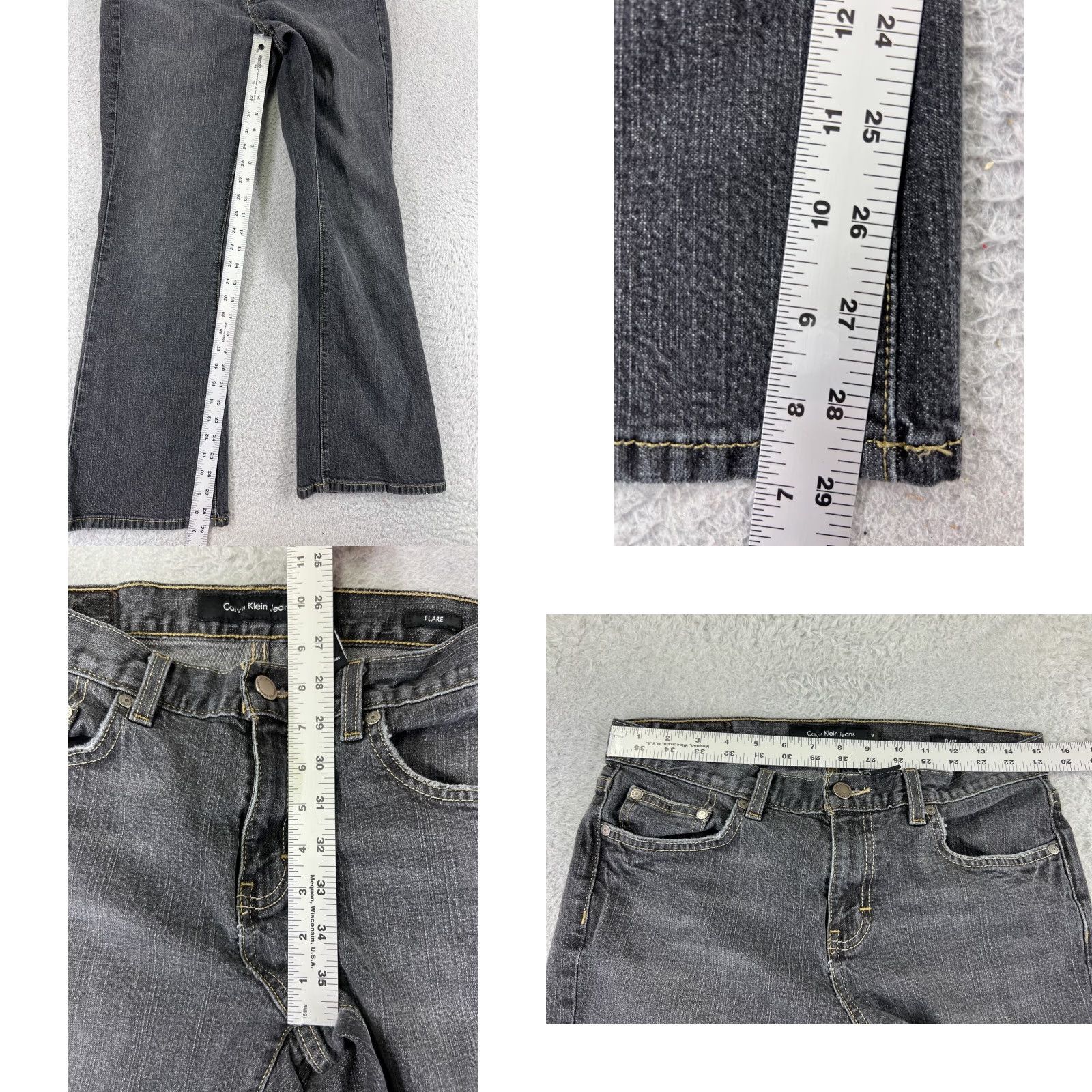 Calvin Klein Calvin Klein Jeans Women 8 Gray Denim Flared Cotton Blend Mid Rise 28x29 Size 30" / US 8 / IT 44 - 8 Thumbnail