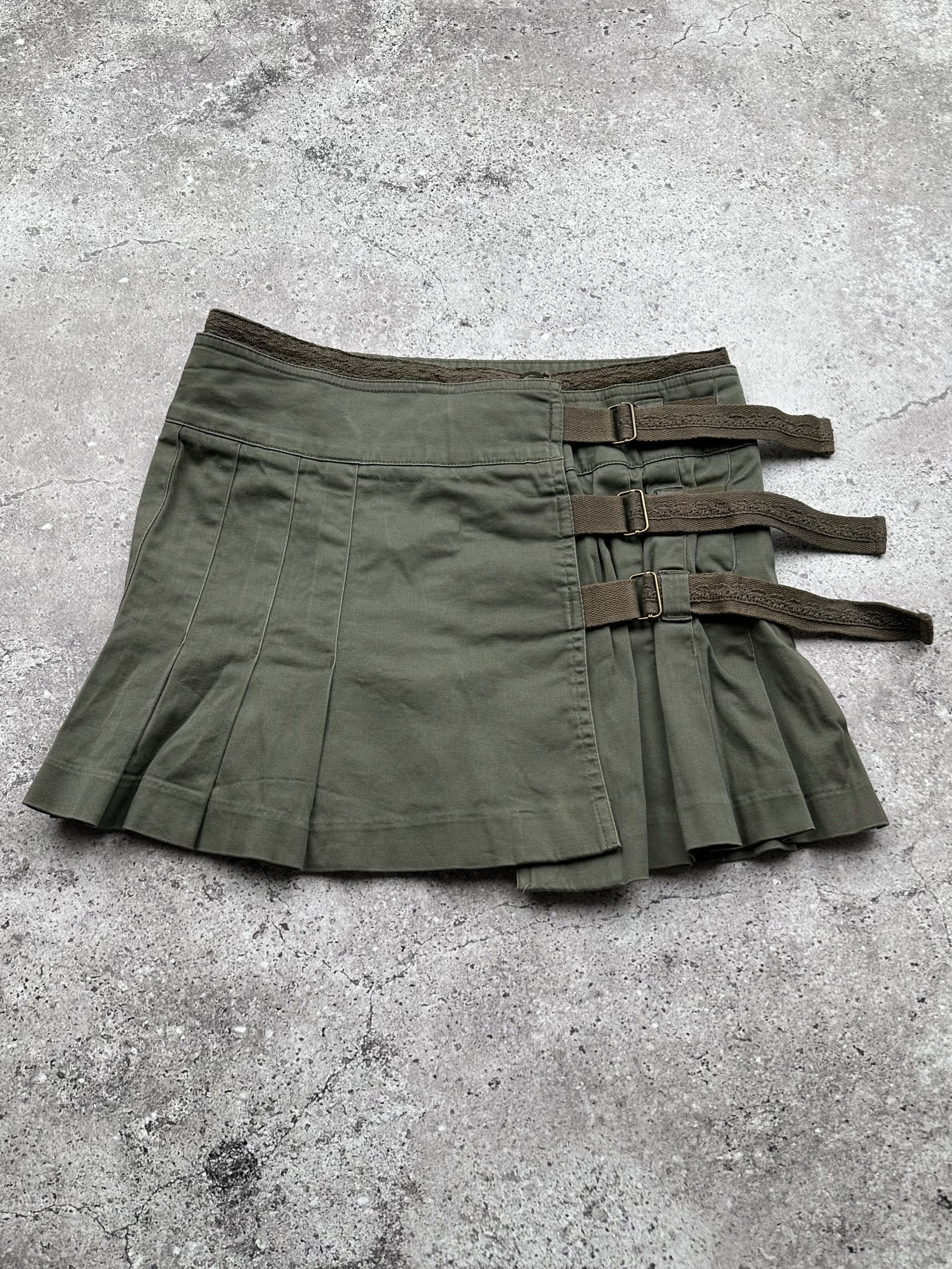 image of Avant Garde Vintage Mini Bondage Skirt in Green, Women's (Size 26)