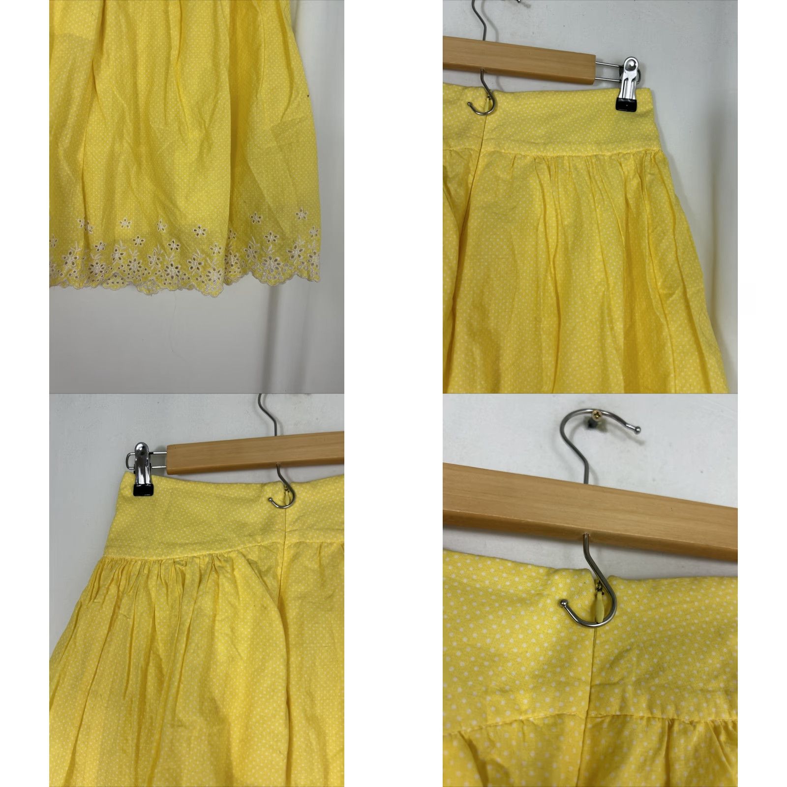 Vintage VINTAGE A Line Yellow Polka Dot Eye Lit Skirt Womens Small Size 28" / US 6 / IT 42 - 8 Thumbnail