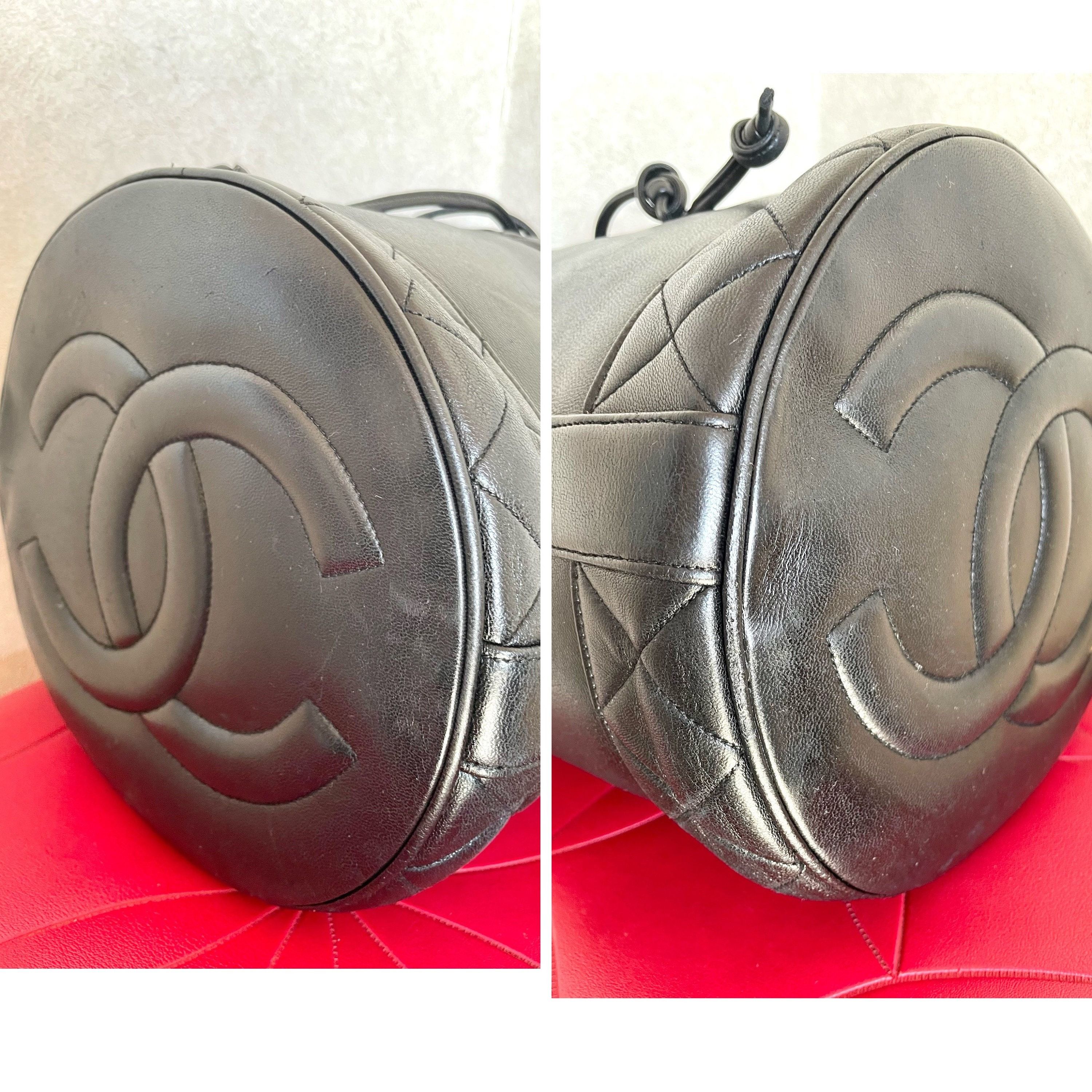 Chanel Vintage CHANEL black lambskin bucket hobo drum shoulder bag Size ONE SIZE - 7 Thumbnail